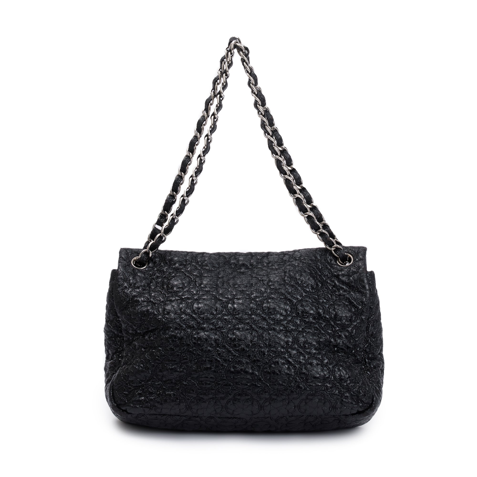 Chanel Black Patent Leather Rock In Moscow Flap Bag