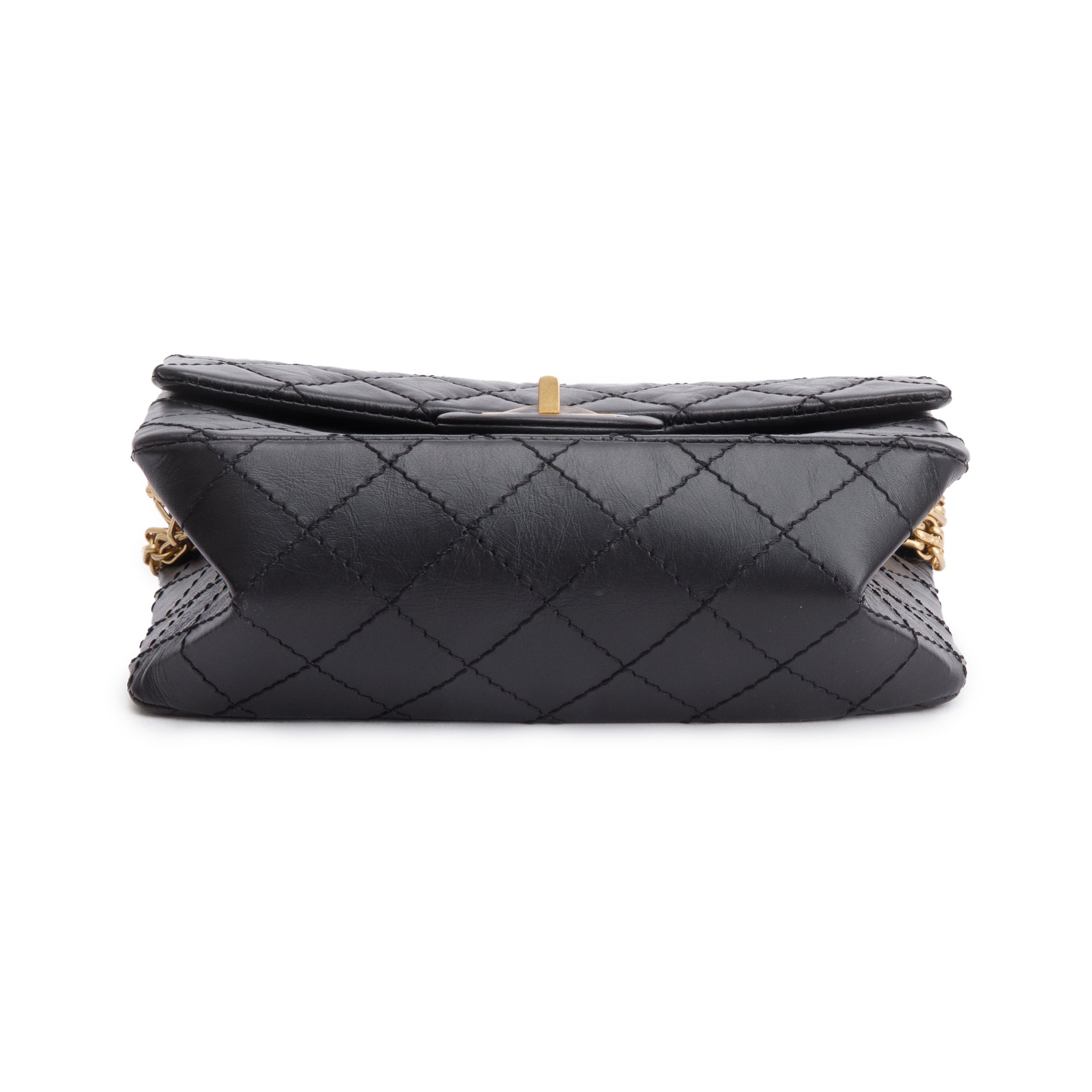 Chanel Black Quilted Calfskin Leather 2.55 Reissue 224 Flap Bag w/ Box