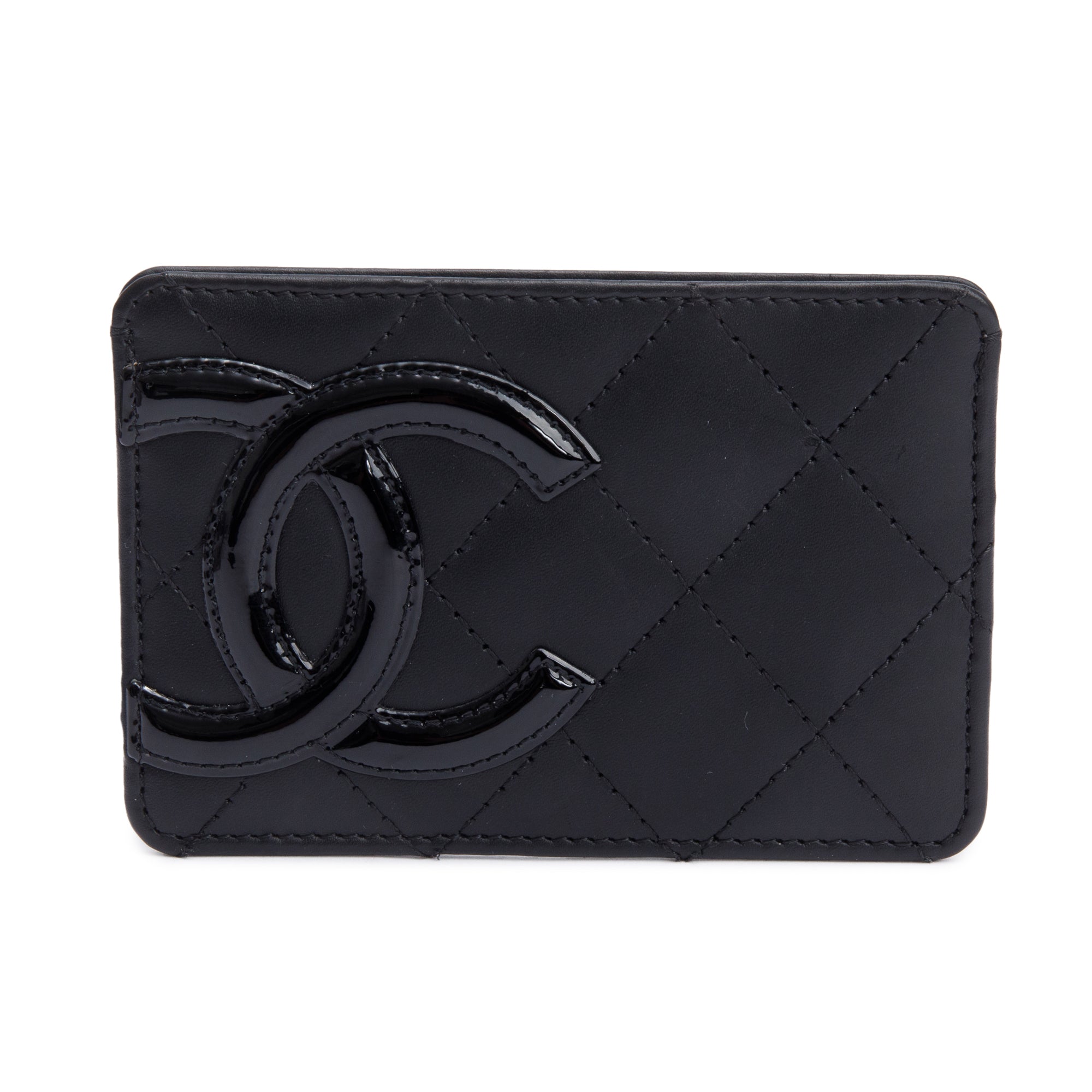 Chanel Black Quilted Calfskin Leather Cambon Ligne Card Holder w/ Authenticity Card