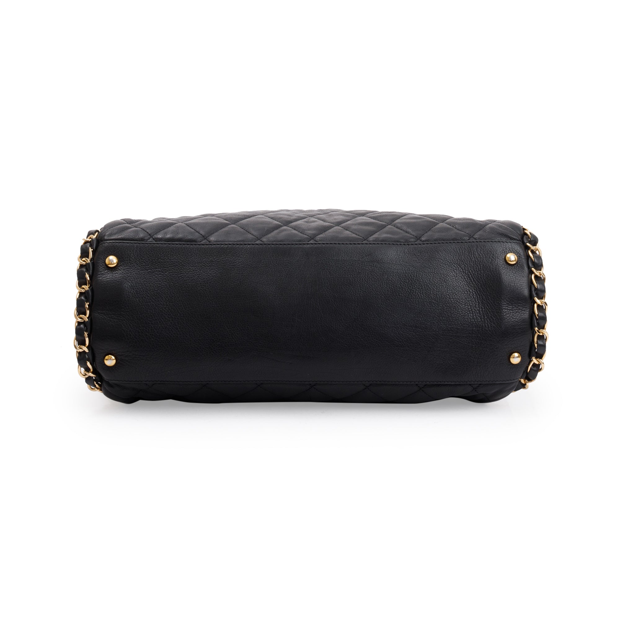 Chanel Black Quilted Calfskin Leather Chain Me Hobo