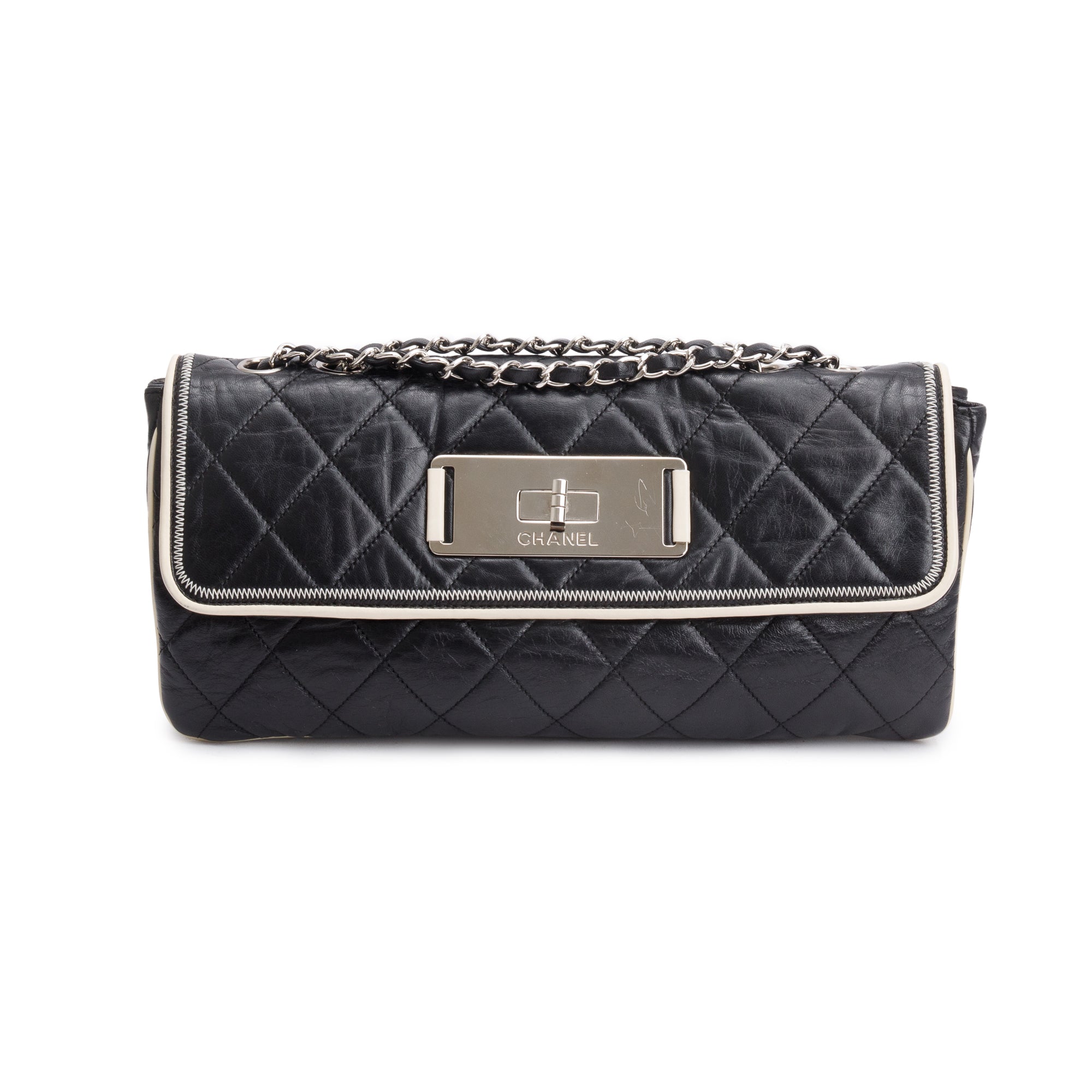 Chanel Black Quilted Calfskin Leather East/West Reissue Flap Bag