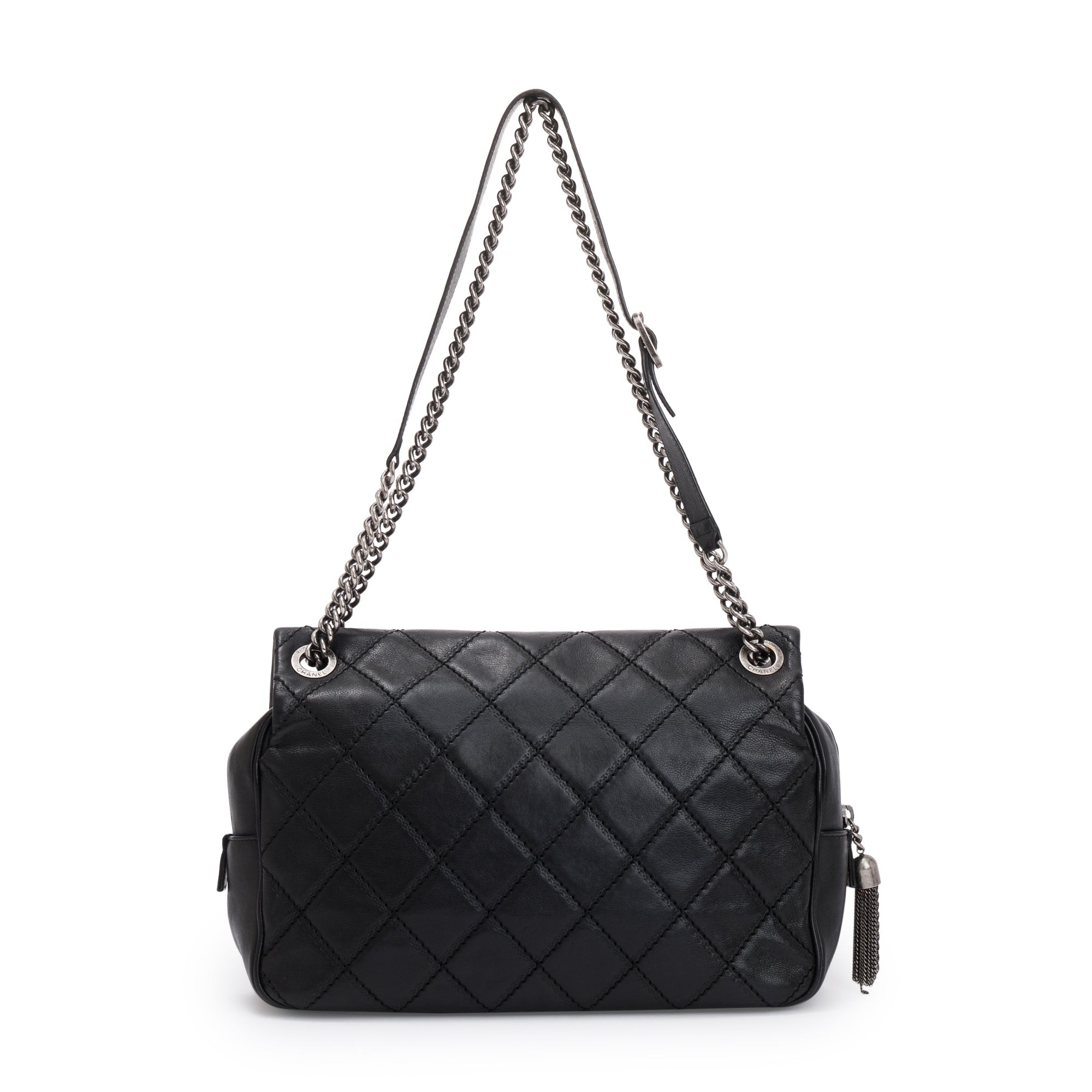 Chanel Black Quilted Calfskin Leather Paris-Edinburgh Coco Sporran Flap Bag
