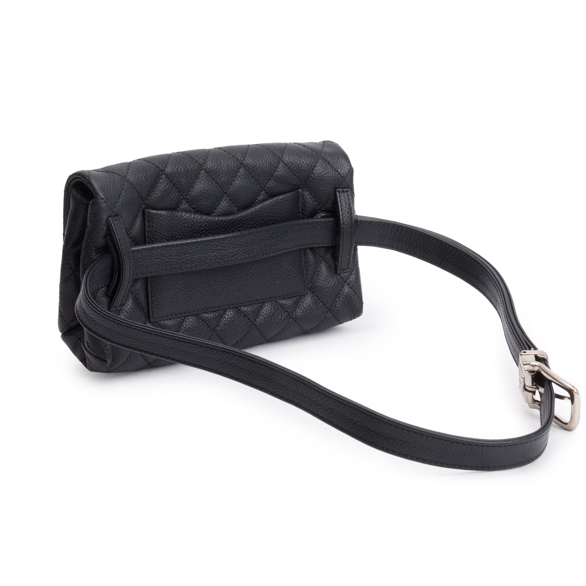 Chanel Black Quilted Caviar Leather 2.55 Reissue Flap Belt Bag w/ Authenticity Card
