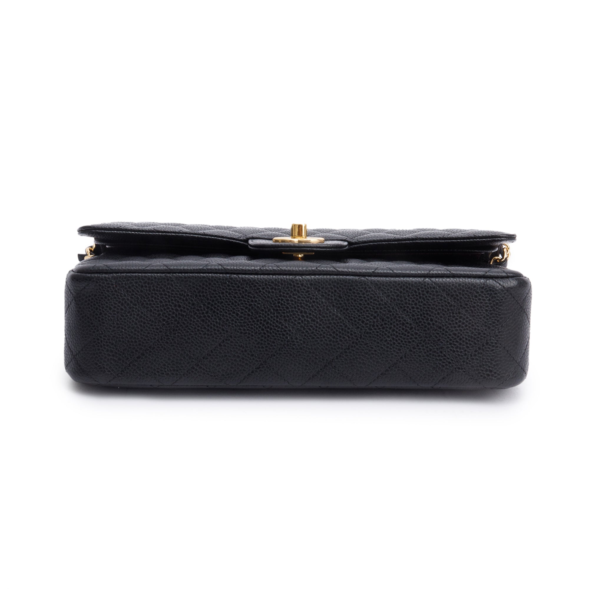 Chanel Black Quilted Caviar Leather Classic Medium Double Flap Bag w/ Box, Receipt & Authenticity Card