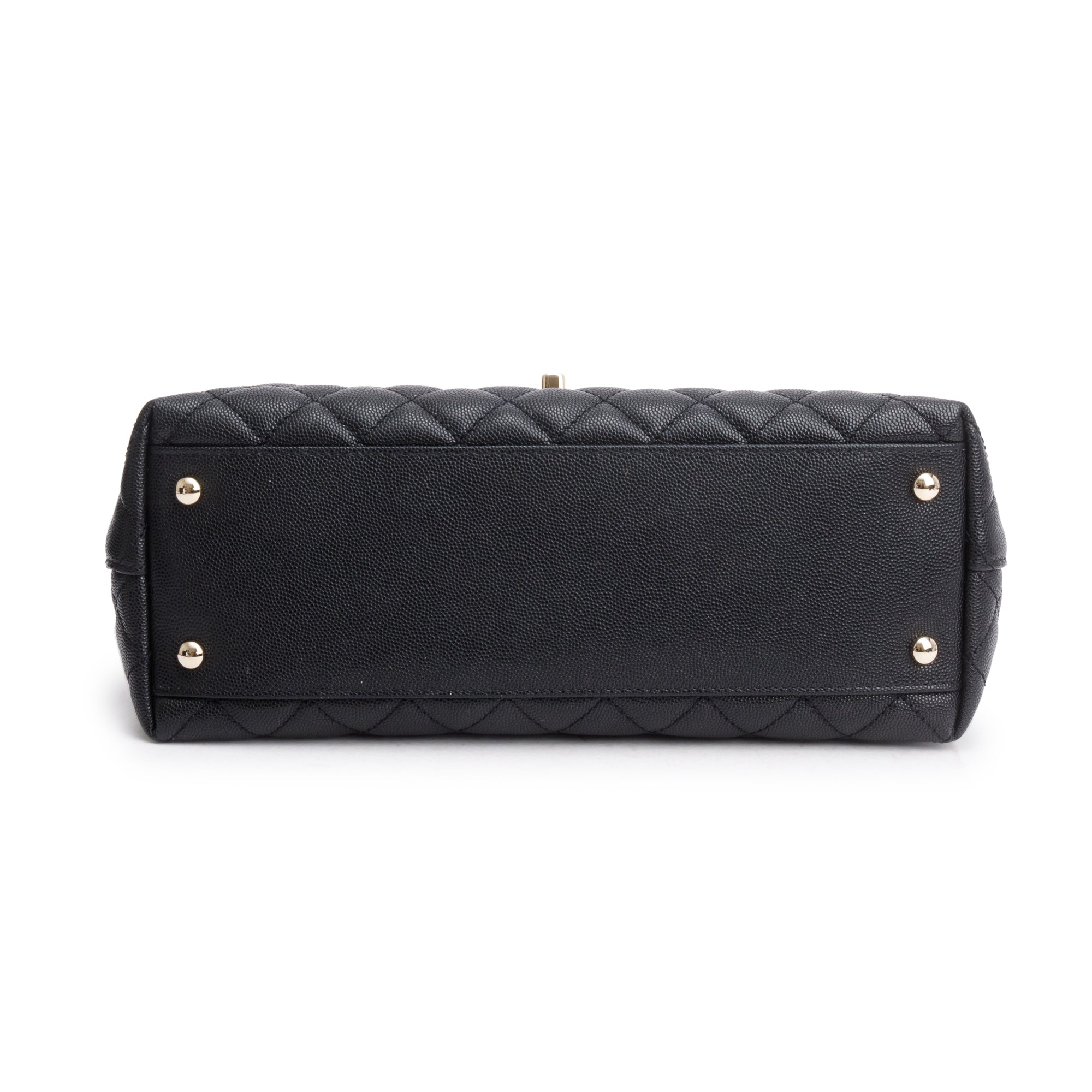 Chanel Black Quilted Caviar Leather Large Flap Top Handle Bag w/ Strap
