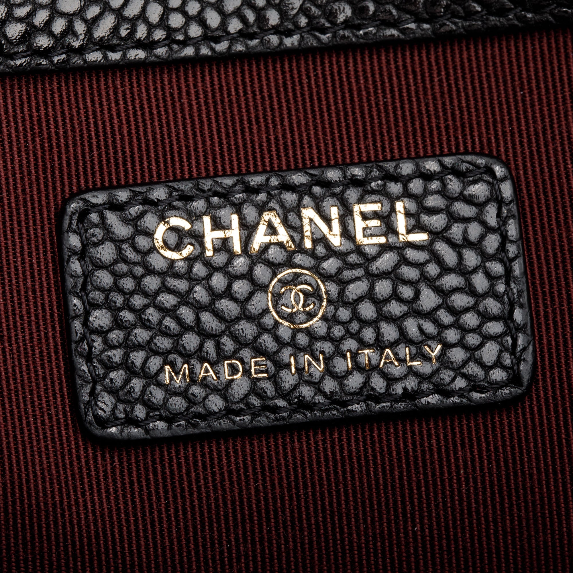 Chanel Black Quilted Caviar Leather Large O-Case Clutch w/ Box & Authenticity Card