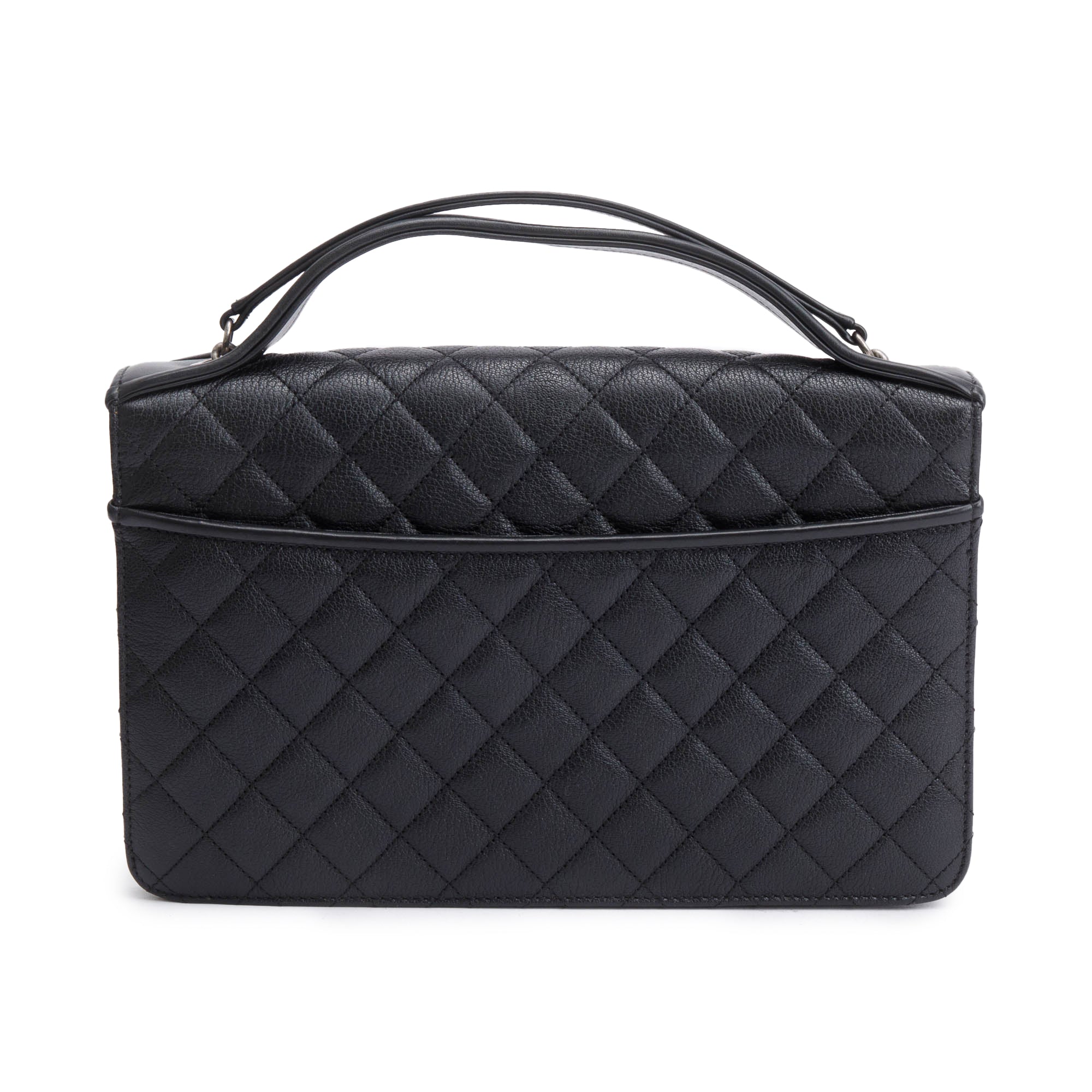 Chanel Black Quilted Caviar Leather Large University Flap Bag