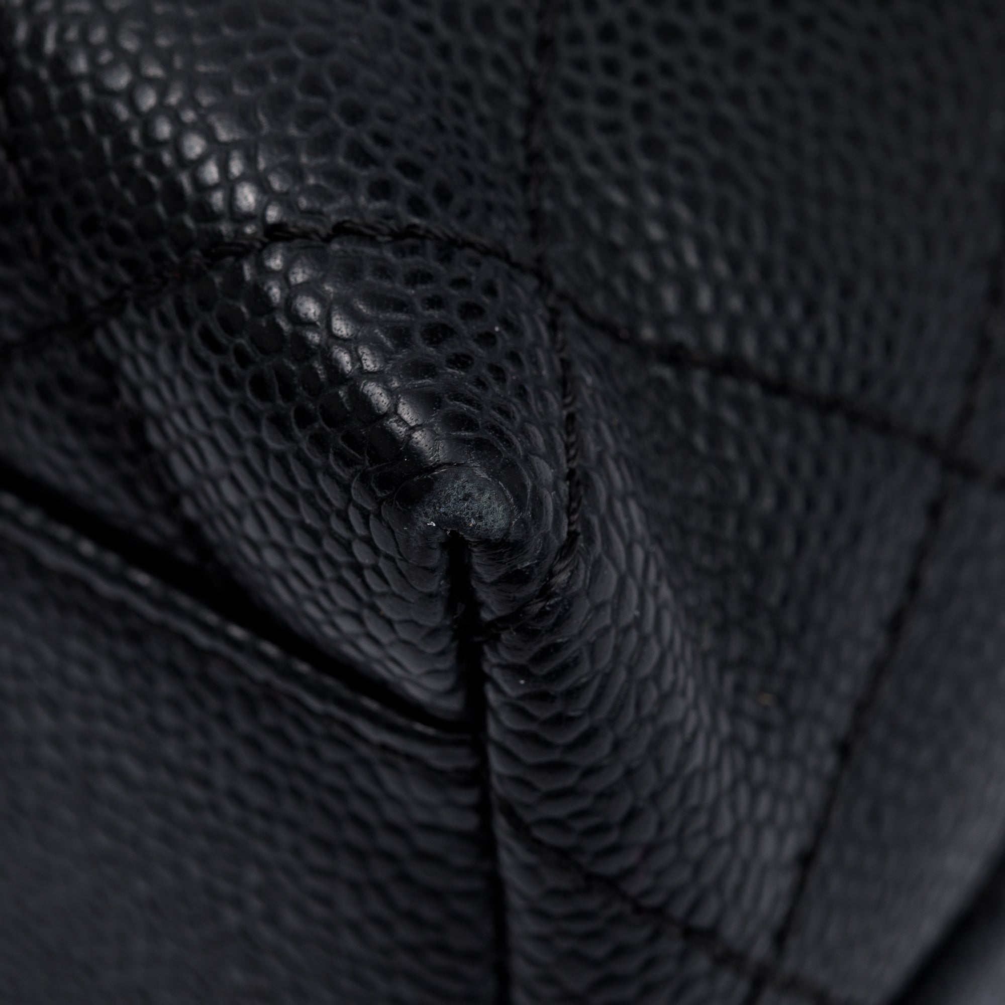 Chanel Black Quilted Caviar Leather Medium Kelly Top Handle Bag w/ Box