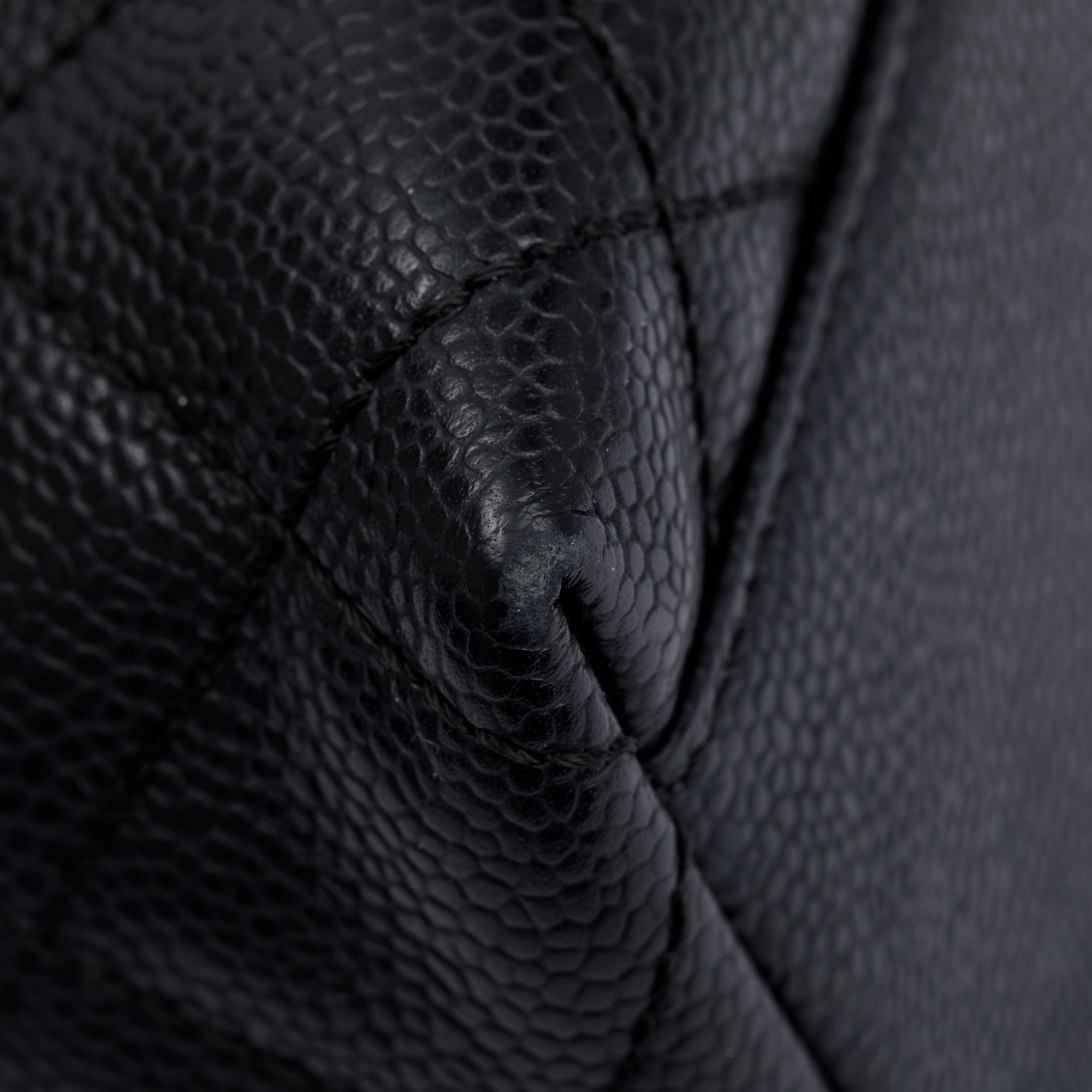 Chanel Black Quilted Caviar Leather Medium Kelly Top Handle Bag w/ Box