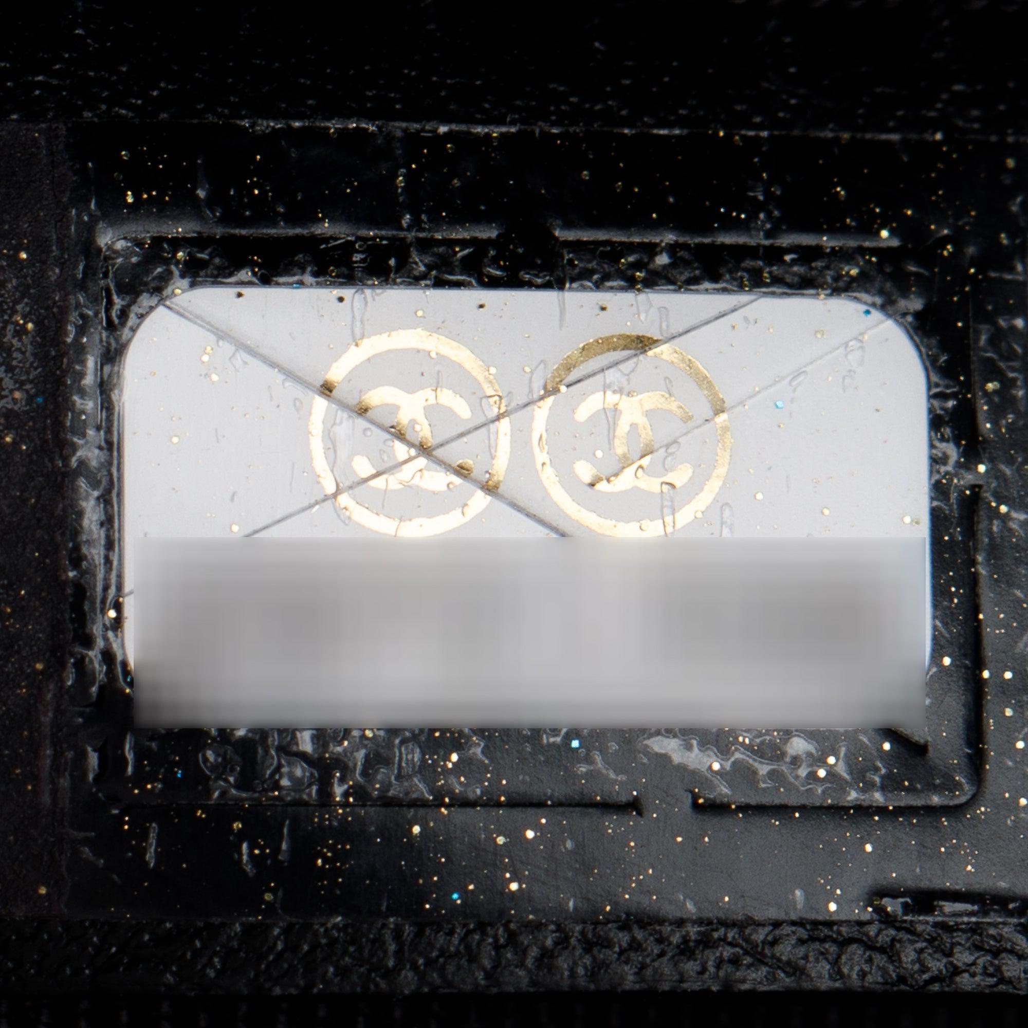 Chanel Black Quilted Caviar Leather Medium O-Case Clutch w/ Box & Authenticity Card