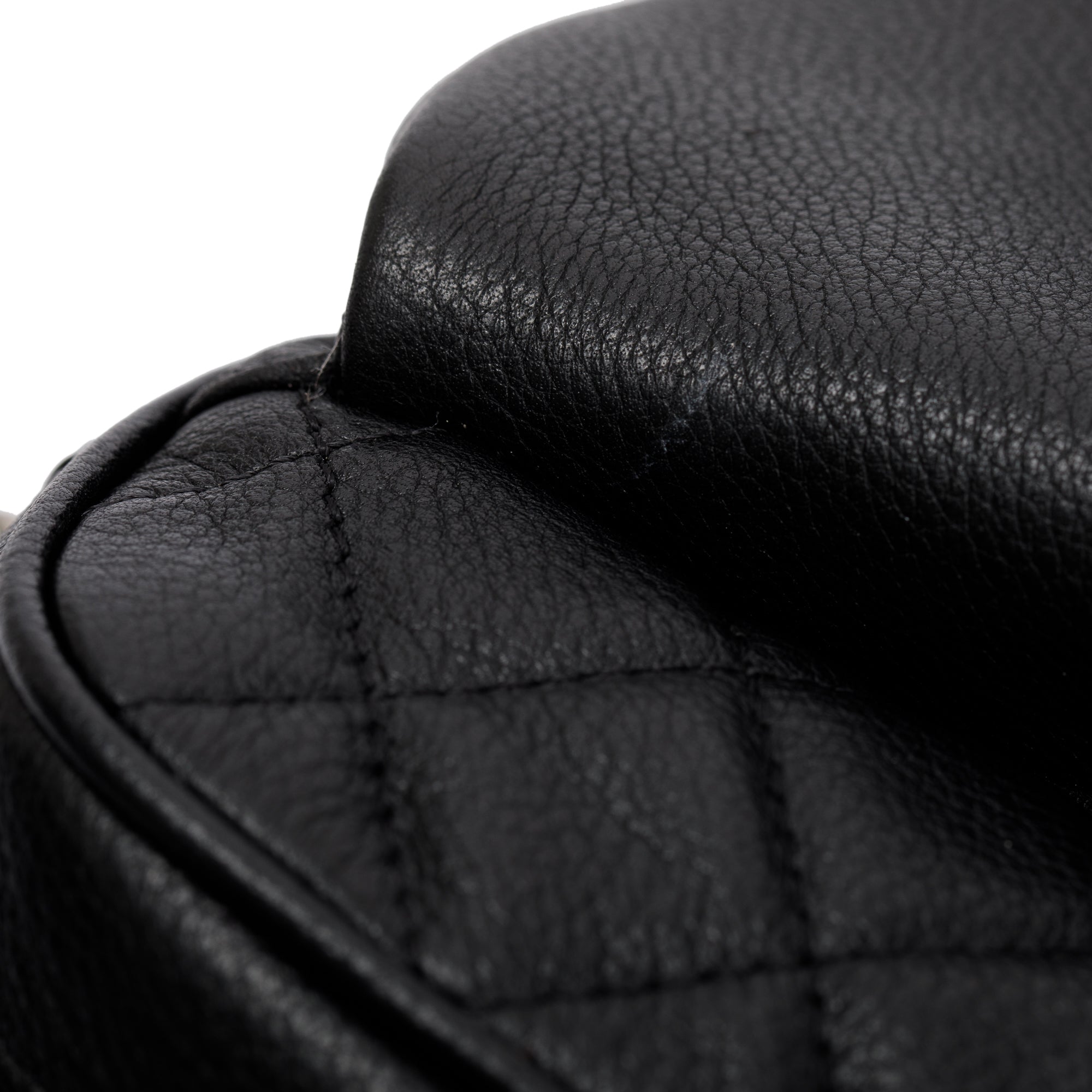 Chanel Black Quilted Caviar Leather Small Casual Rock Flap Bag w/ Box & Authenticity Card