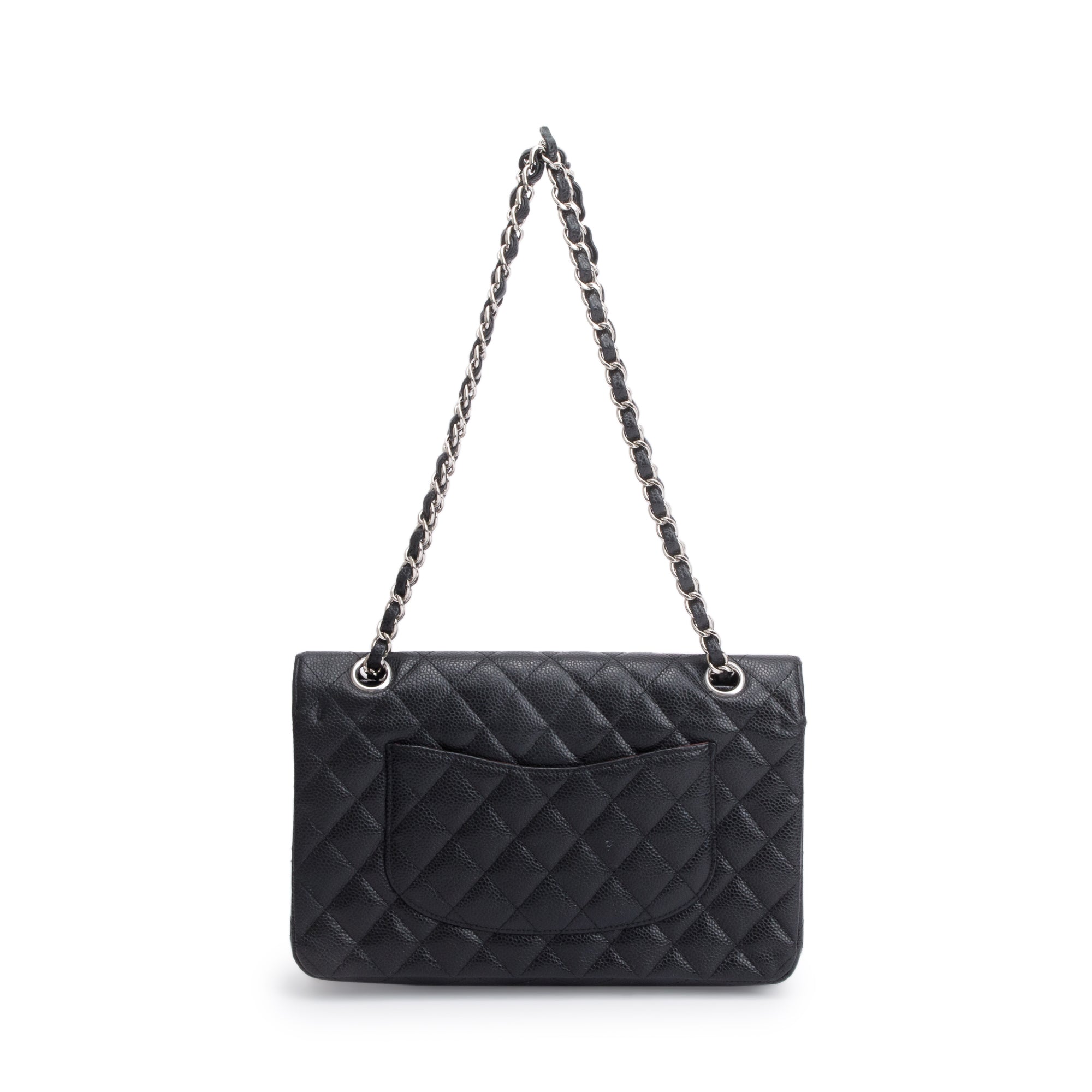 Chanel Black Quilted Caviar Medium Classic Double Flap Bag