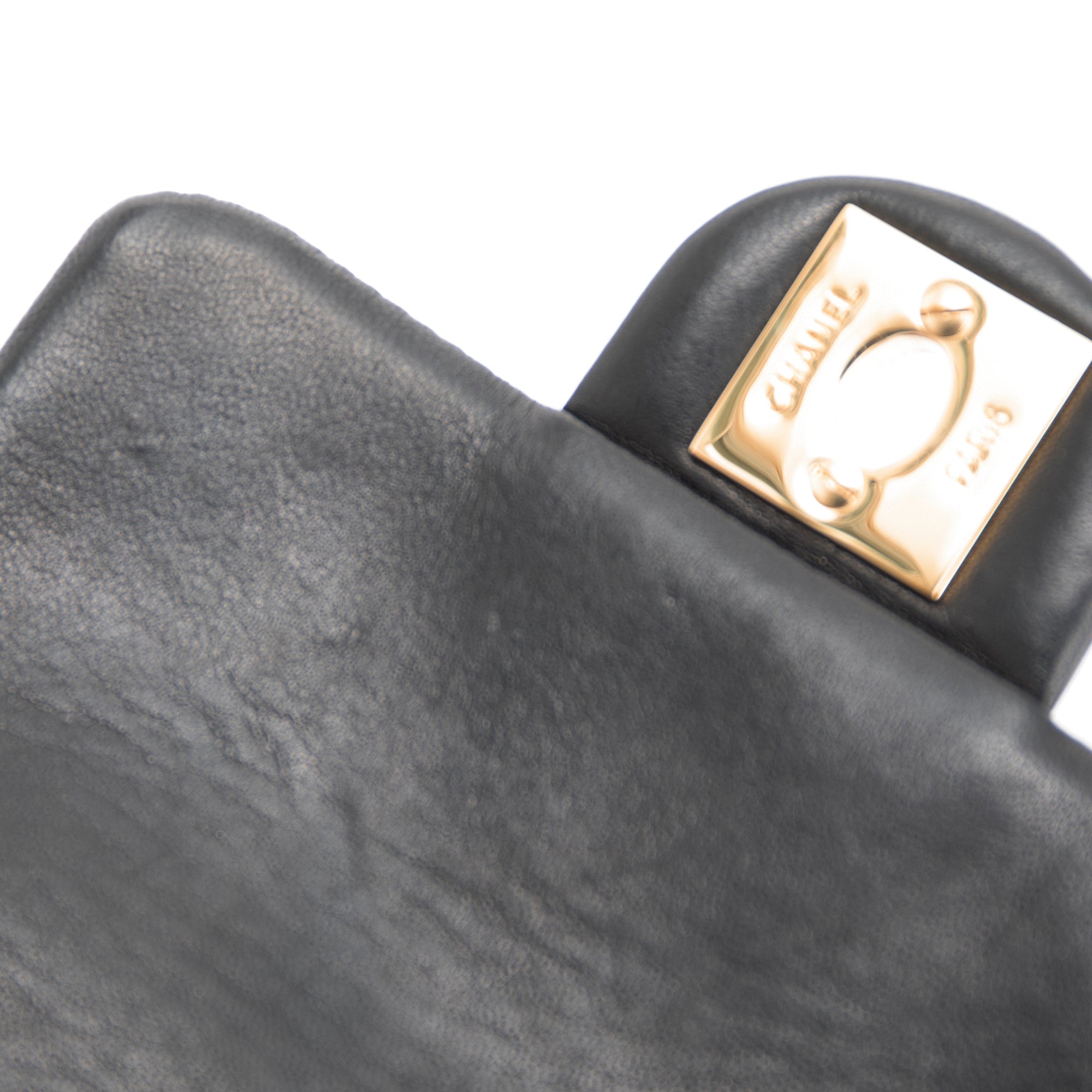 Chanel Black Quilted Lambskin Classic Flap Card Holder on Chain