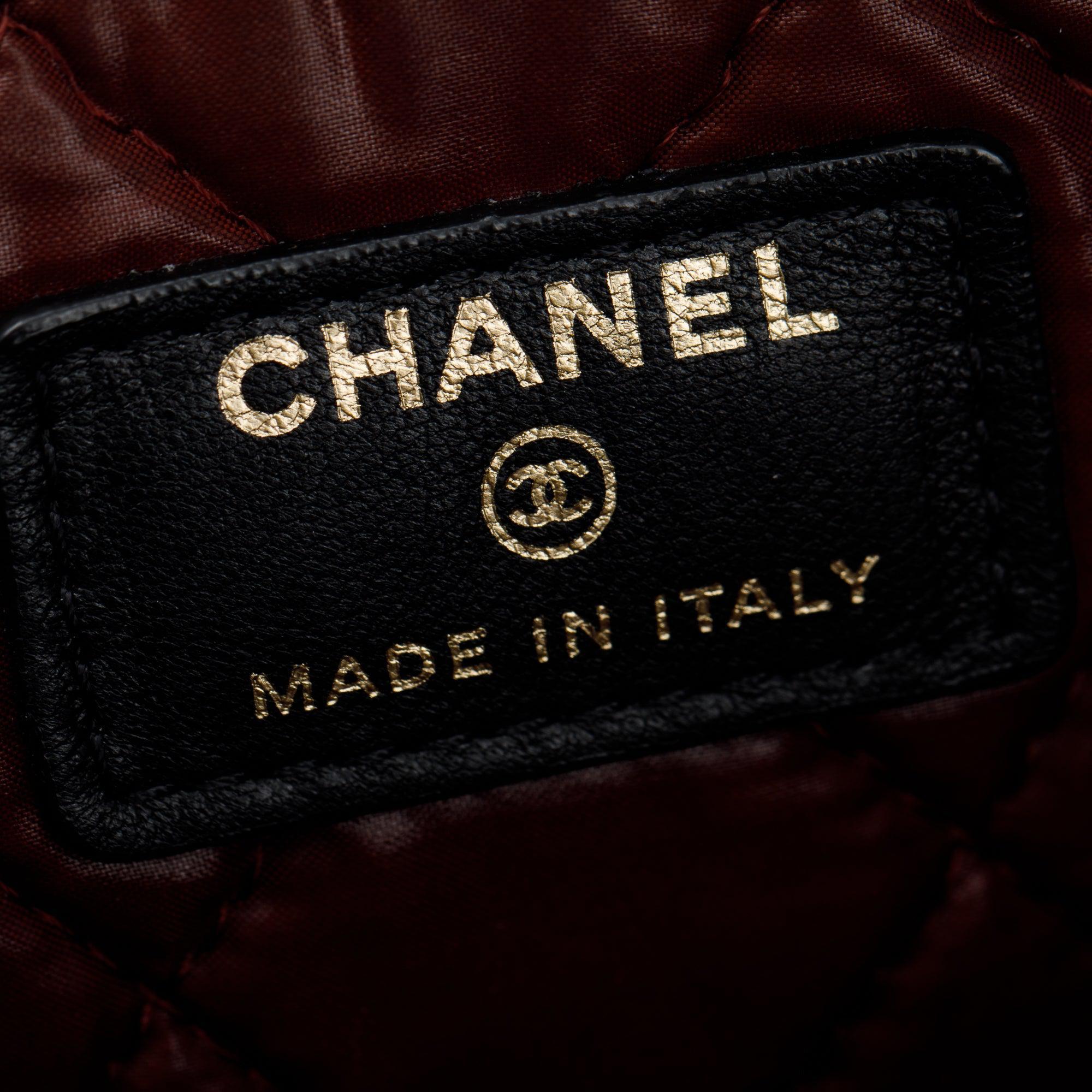 Chanel Black Quilted Lambskin Leather Beauty CC Clutch