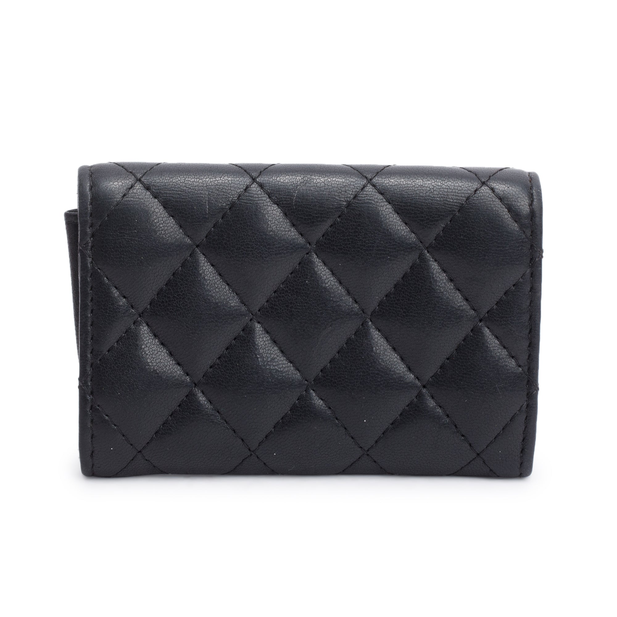 Chanel Black Quilted Lambskin Leather Classic Flap Card Holder