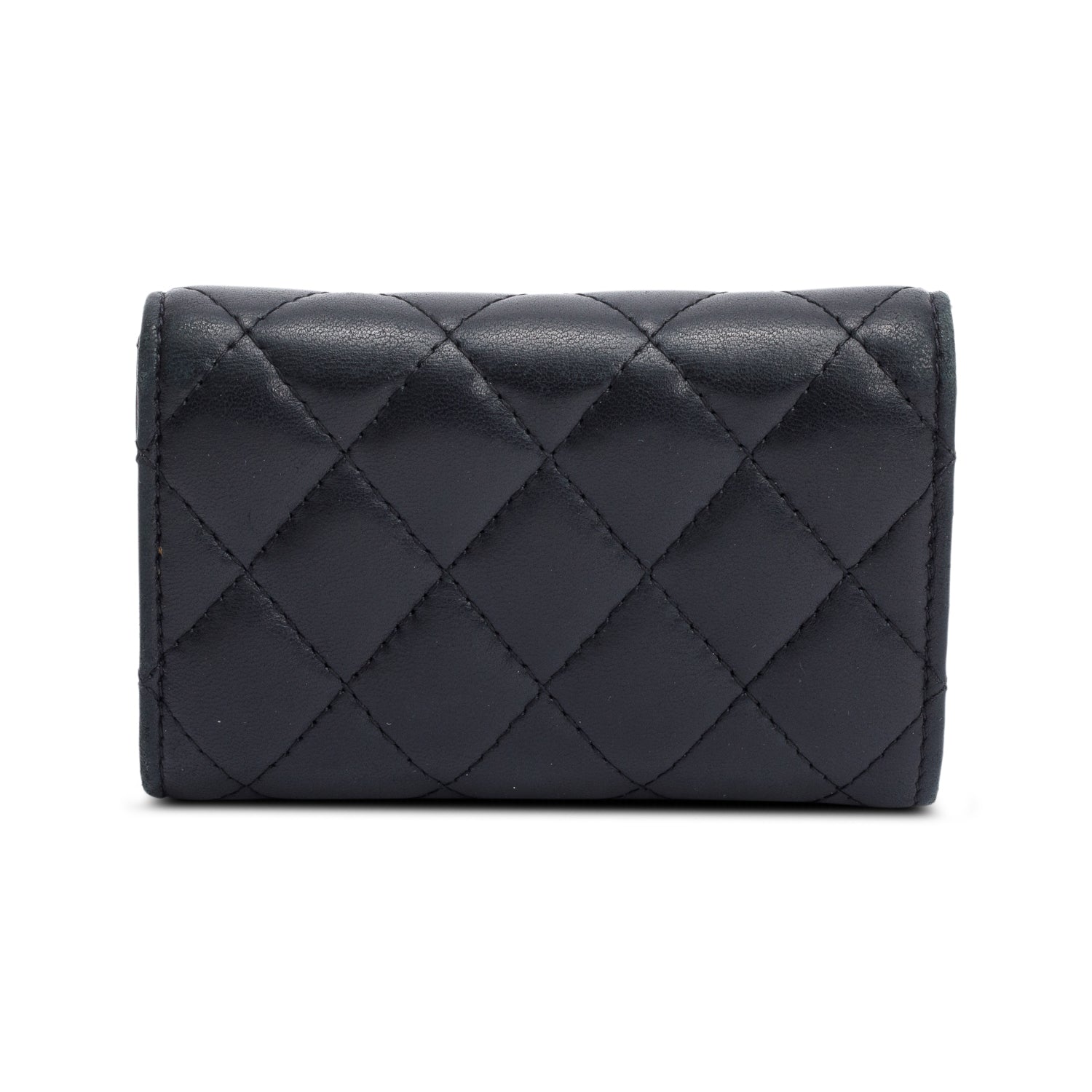 Chanel Black Quilted Lambskin Leather Classic Flap Card Holder