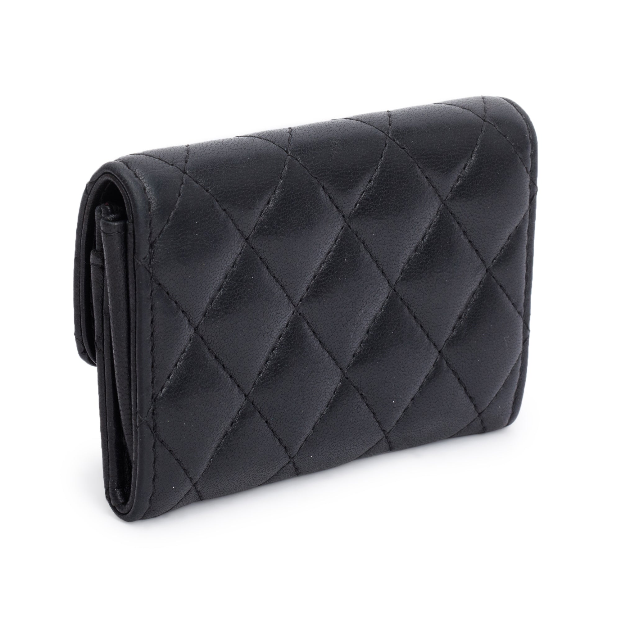 Chanel Black Quilted Lambskin Leather Classic Flap Card Holder