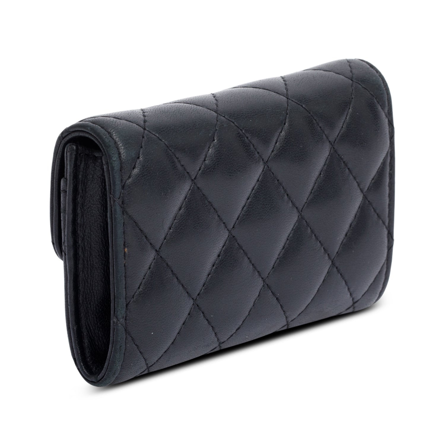 Chanel Black Quilted Lambskin Leather Classic Flap Card Holder