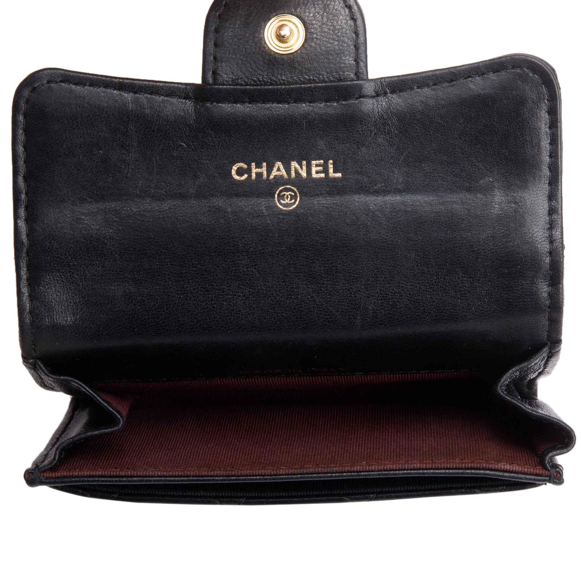 Chanel Black Quilted Lambskin Leather Classic Flap Card Holder