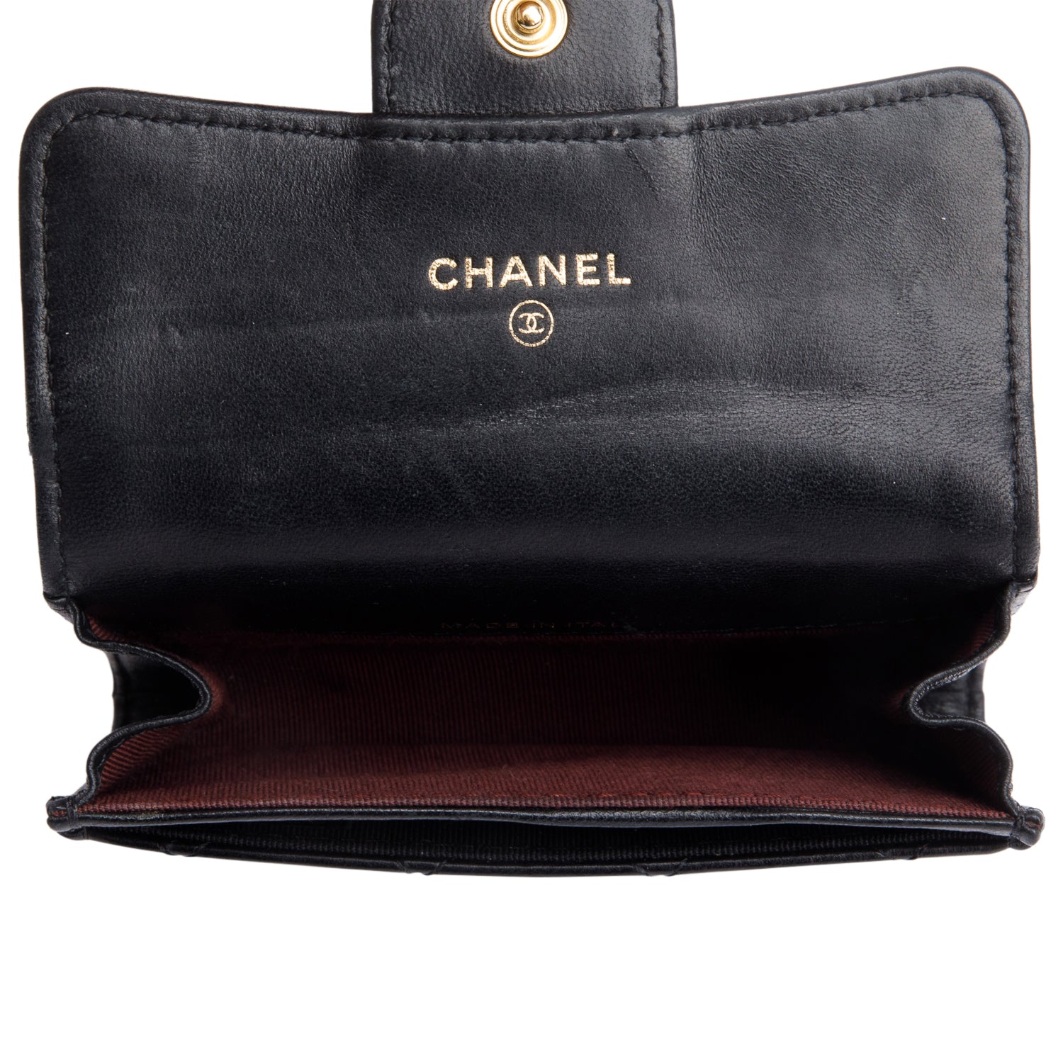 Chanel Black Quilted Lambskin Leather Classic Flap Card Holder