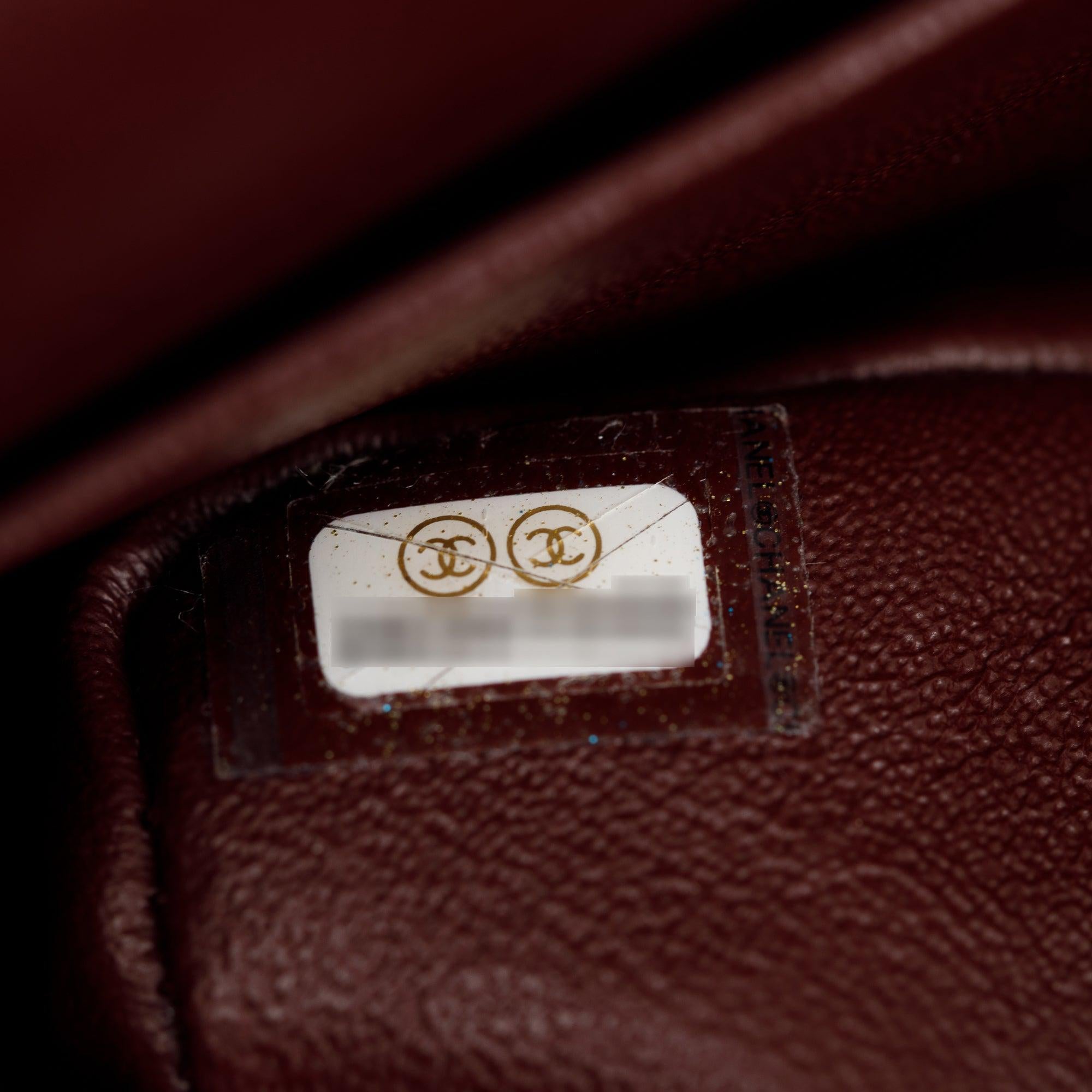 Chanel Black Quilted Lambskin Leather Classic Medium Double Flap Bag w/ Box, Receipt & Authenticity Card