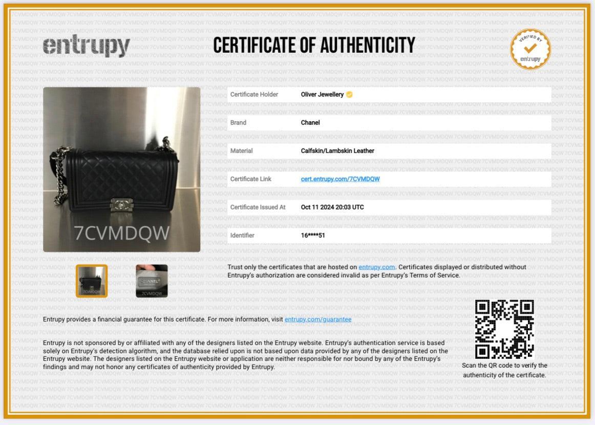 Chanel Black Quilted Lambskin Leather Medium Boy Bag