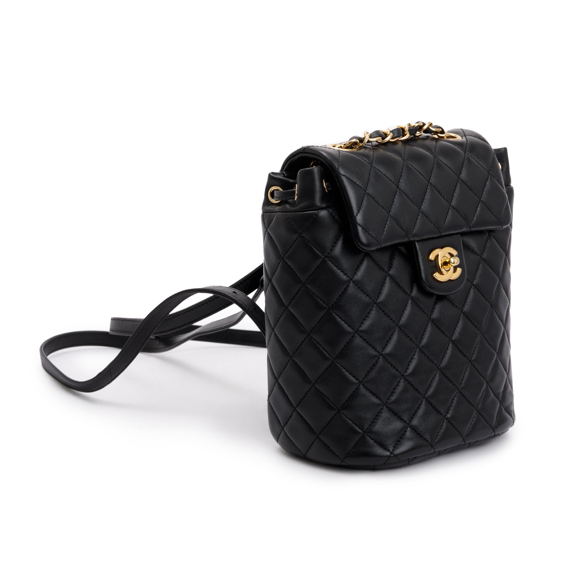 Chanel Black Quilted Lambskin Leather Mini Urban Spirit Backpack w/ Authenticity Card