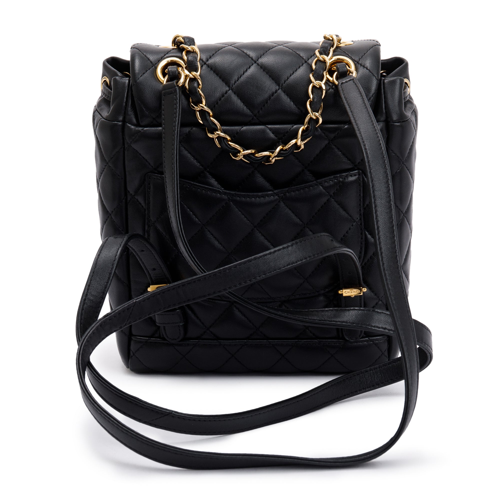 Chanel Black Quilted Lambskin Leather Mini Urban Spirit Backpack w/ Authenticity Card