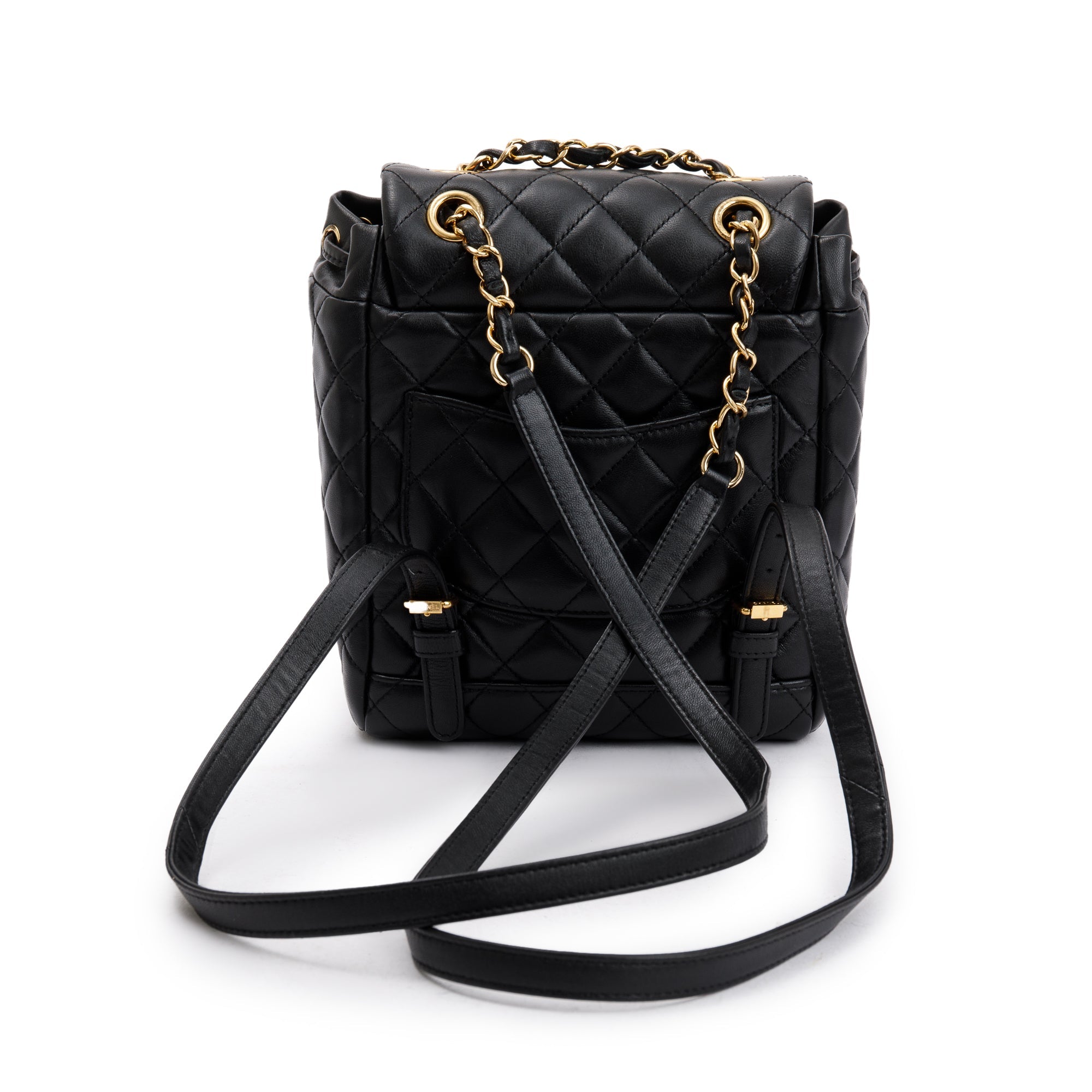 Chanel Black Quilted Lambskin Leather Mini Urban Spirit Backpack w/ Authenticity Card