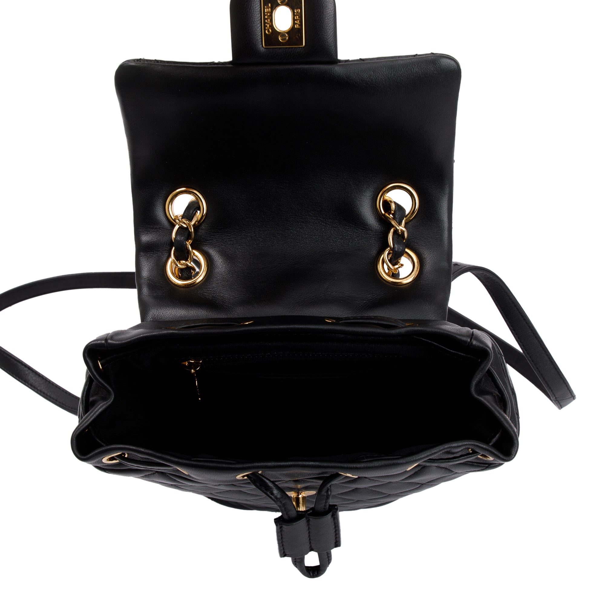 Chanel Black Quilted Lambskin Leather Mini Urban Spirit Backpack w/ Authenticity Card