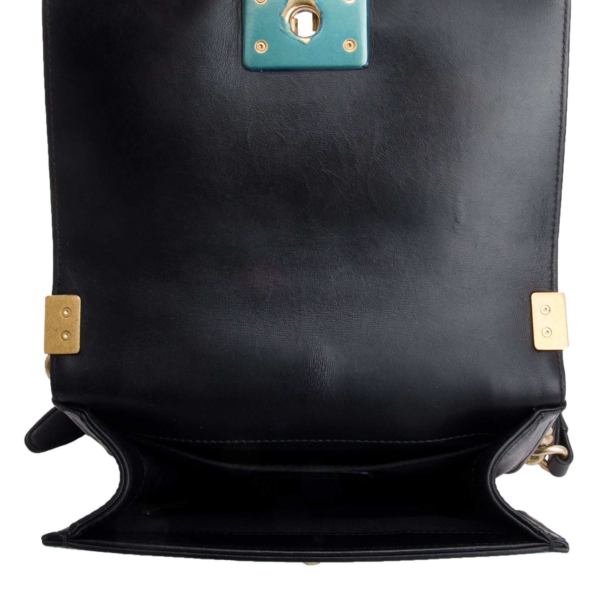 Chanel Black Quilted Lambskin Leather Small Boy Bag w/ Authenticity Card