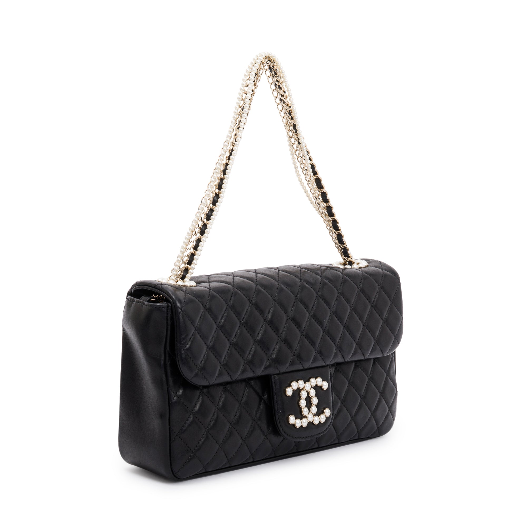 Chanel Black Quilted Lambskin Leather Westmintser Pearl Flap Bag w/ Bo –  Oliver Jewellery