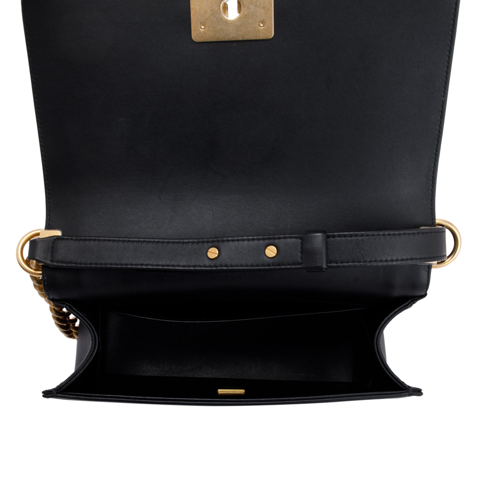 Chanel Black Quilted Lambskin Medium Boy Bag w/ Box