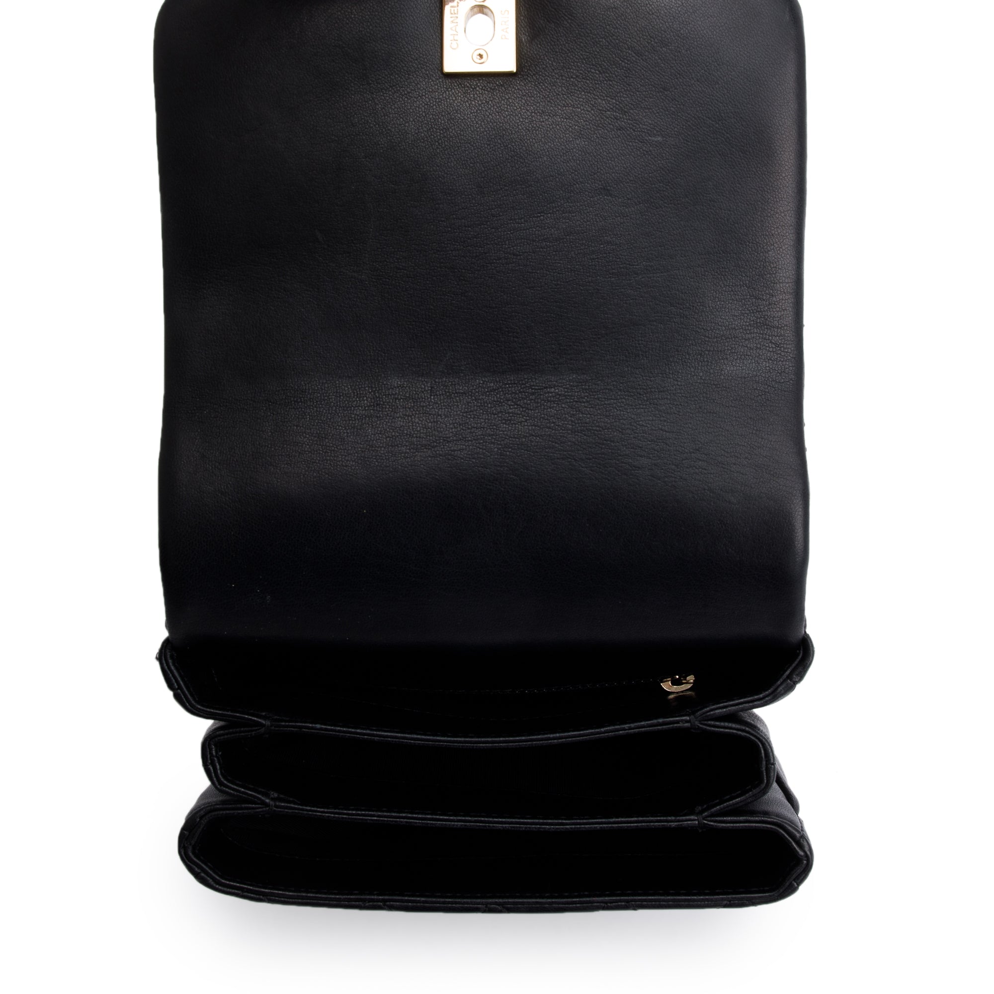 Chanel Black Quilted Lambskin Mini Citizen Chic Handle Flap Bag w/ Box