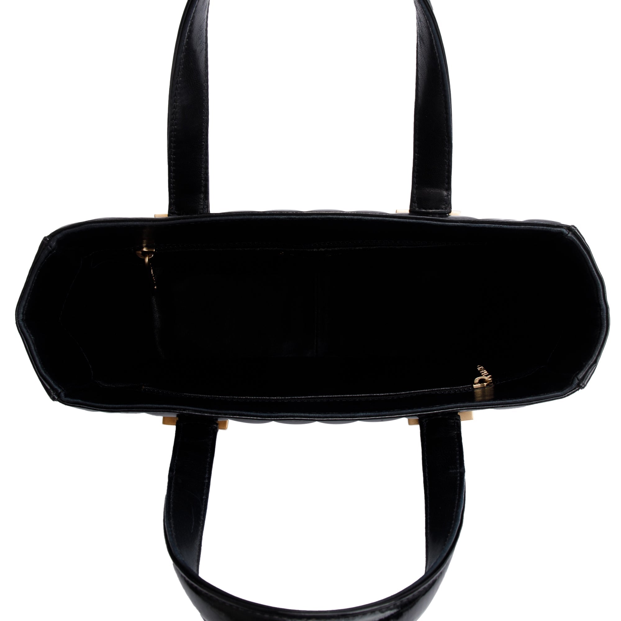 Chanel Black Quilted Patent Leather Chocolate Bar CC Tote Bag