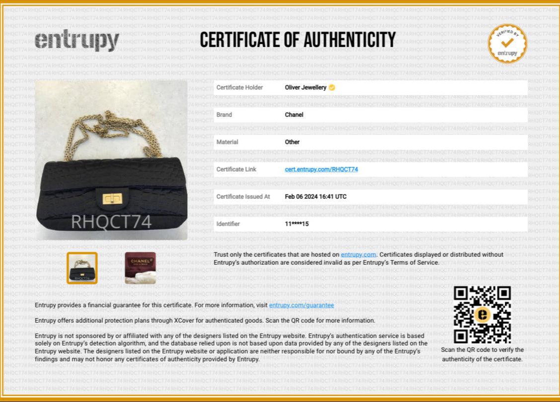 Chanel Black Satin Coco's Croc 2.55 Reissue East/West Double Flap Bag w/ Box