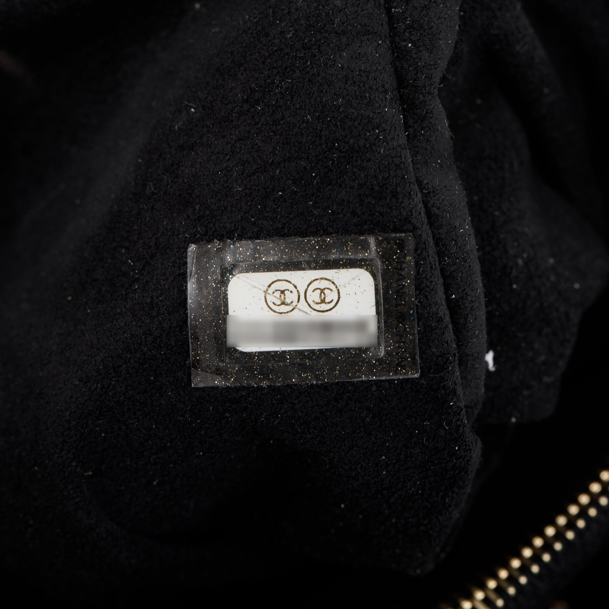 Chanel Black Velvet O-Phone Holder Pouch w/ Box