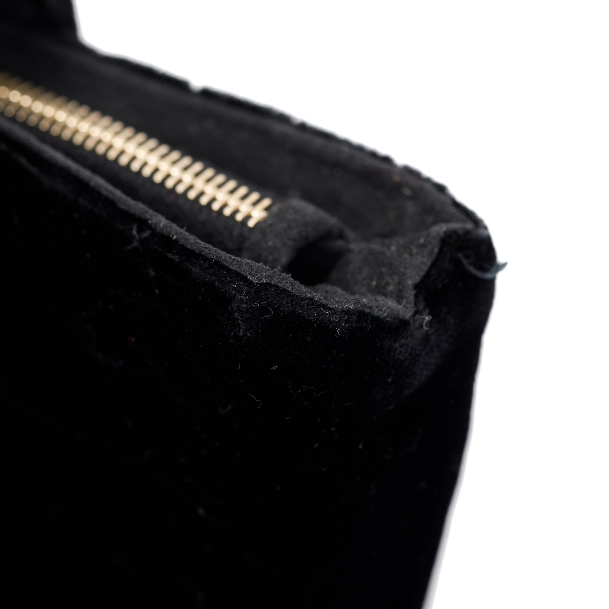 Chanel Black Velvet O-Phone Holder Pouch w/ Box