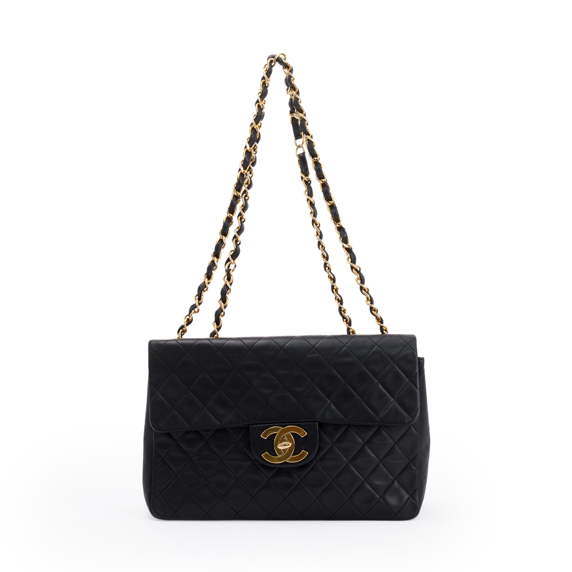 Chanel Black Vintage XL Jumbo Maxi Single Flap Bag