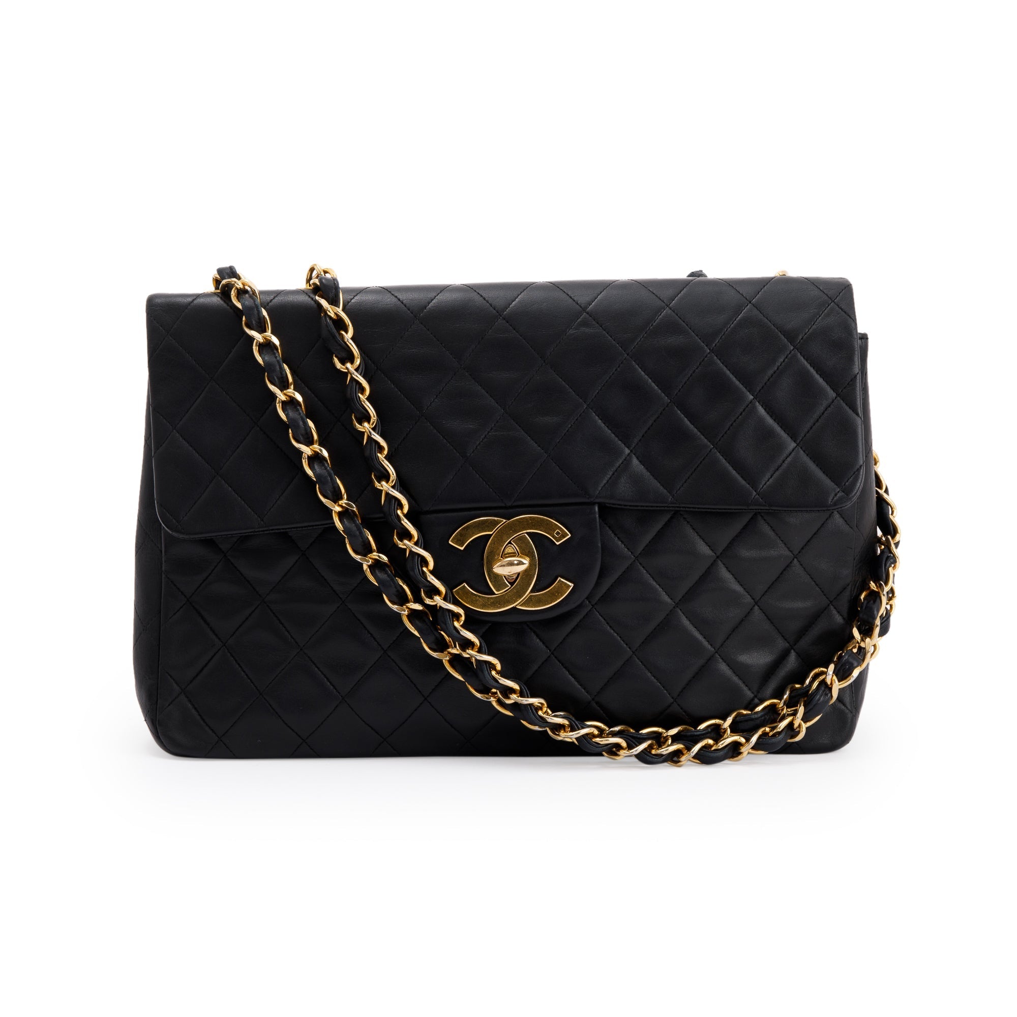 Chanel Black Vintage XL Jumbo Maxi Single Flap Bag