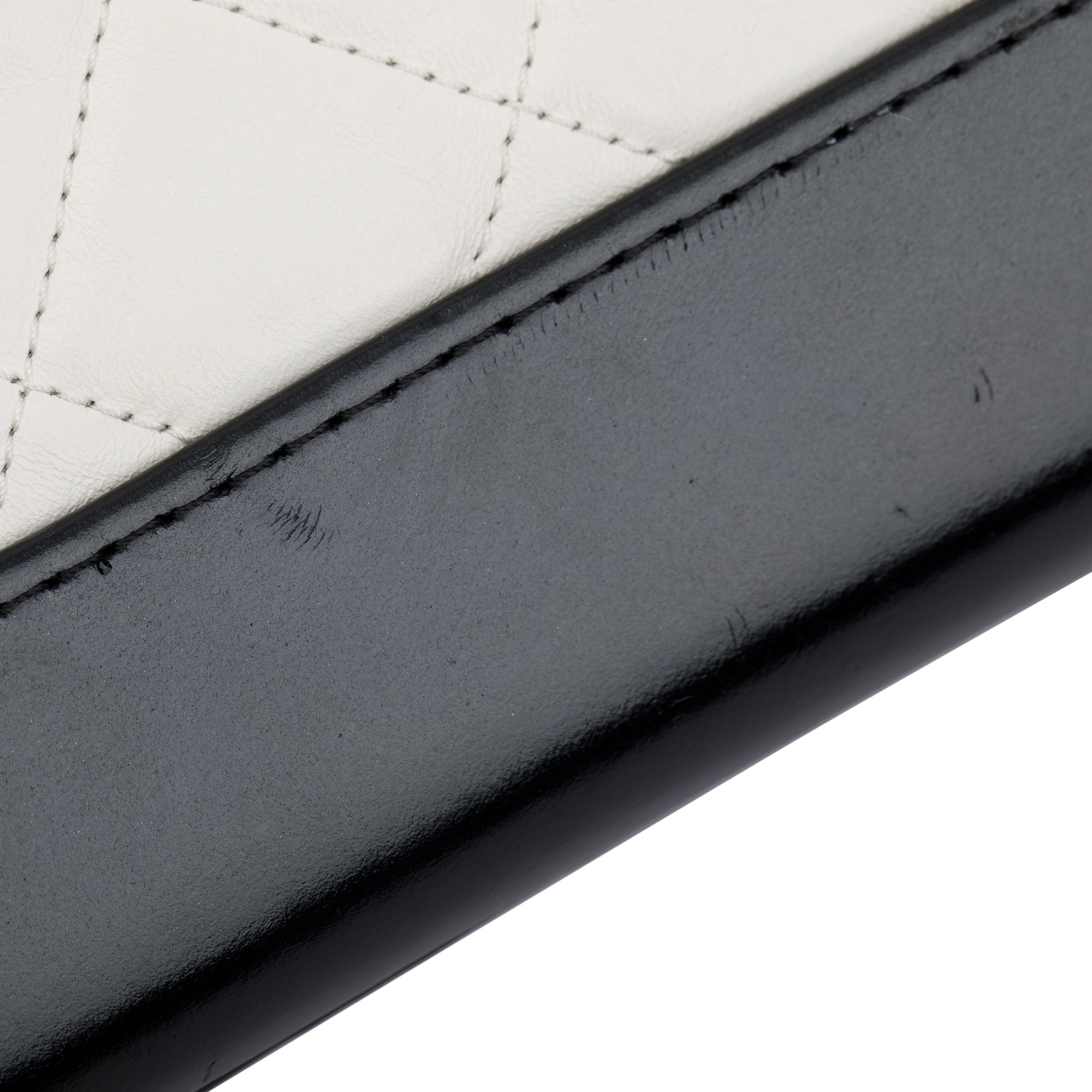 Chanel Black & White Aged Calfskin Leather Small Gabrielle Hobo