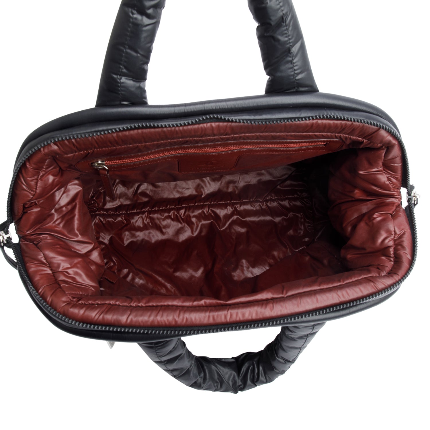 Chanel Black/Burgundy Quilted Nylon Coco Cocoon Reversible Bowler