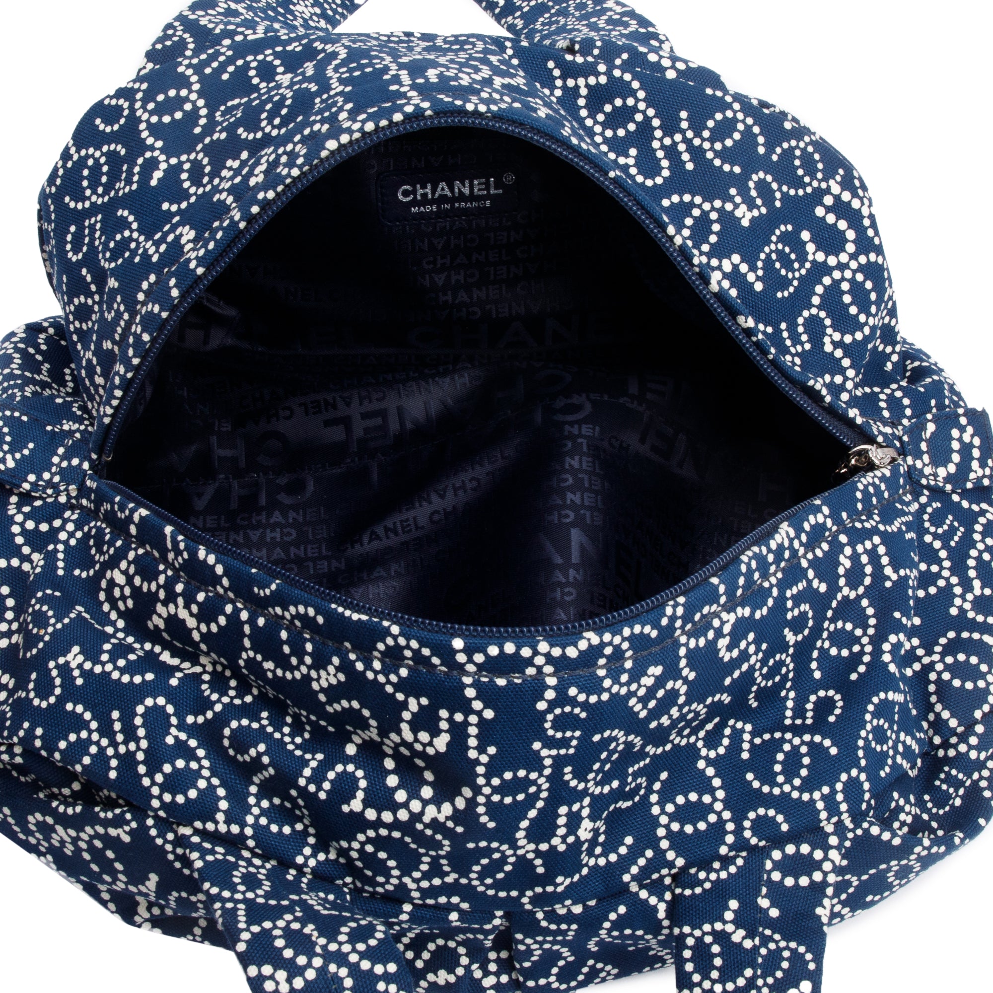 Chanel Blue CC Logo Canvas Bowler Bag