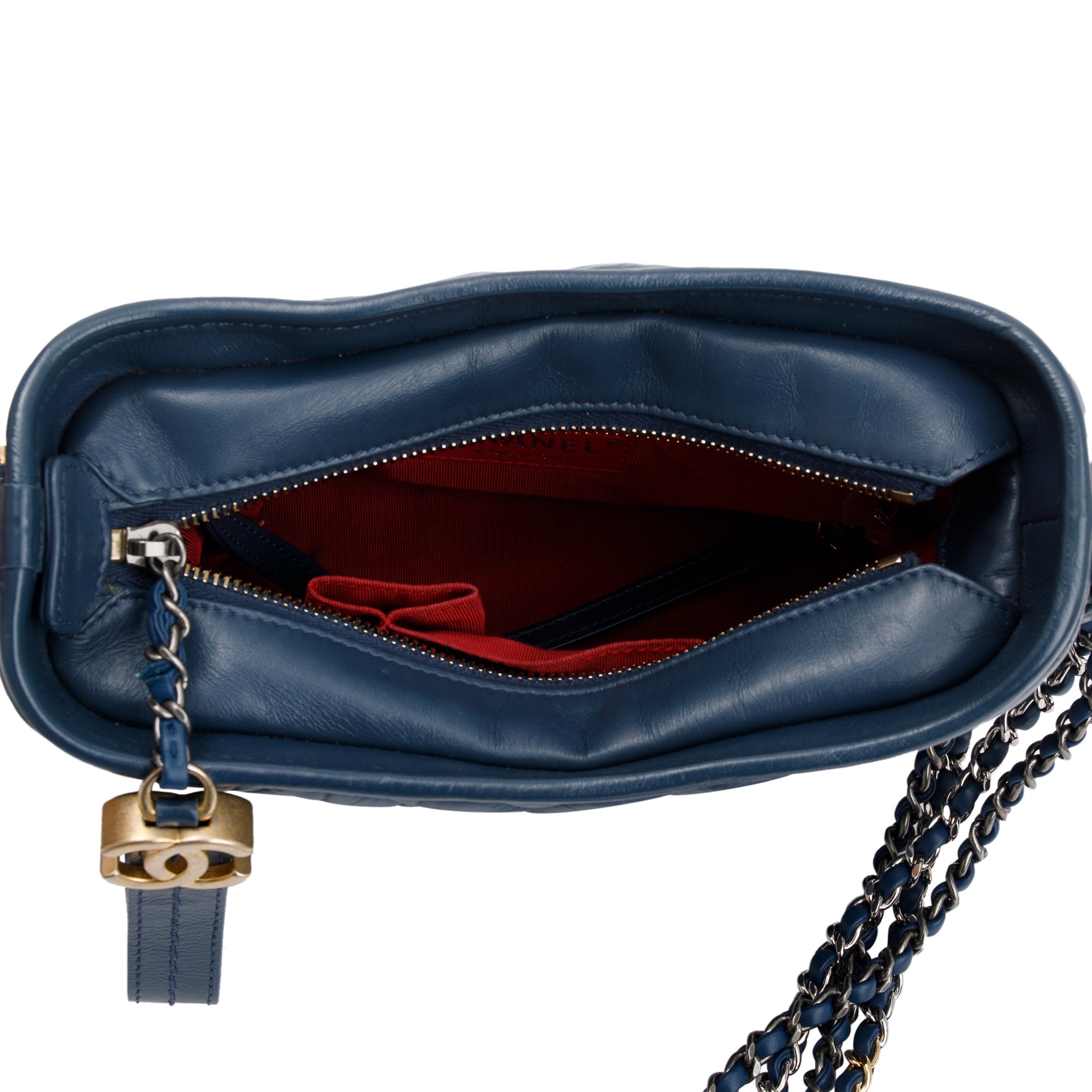 Chanel Blue Calfskin Leather Small Gabrielle Hobo w/ Box & Authenticity Card