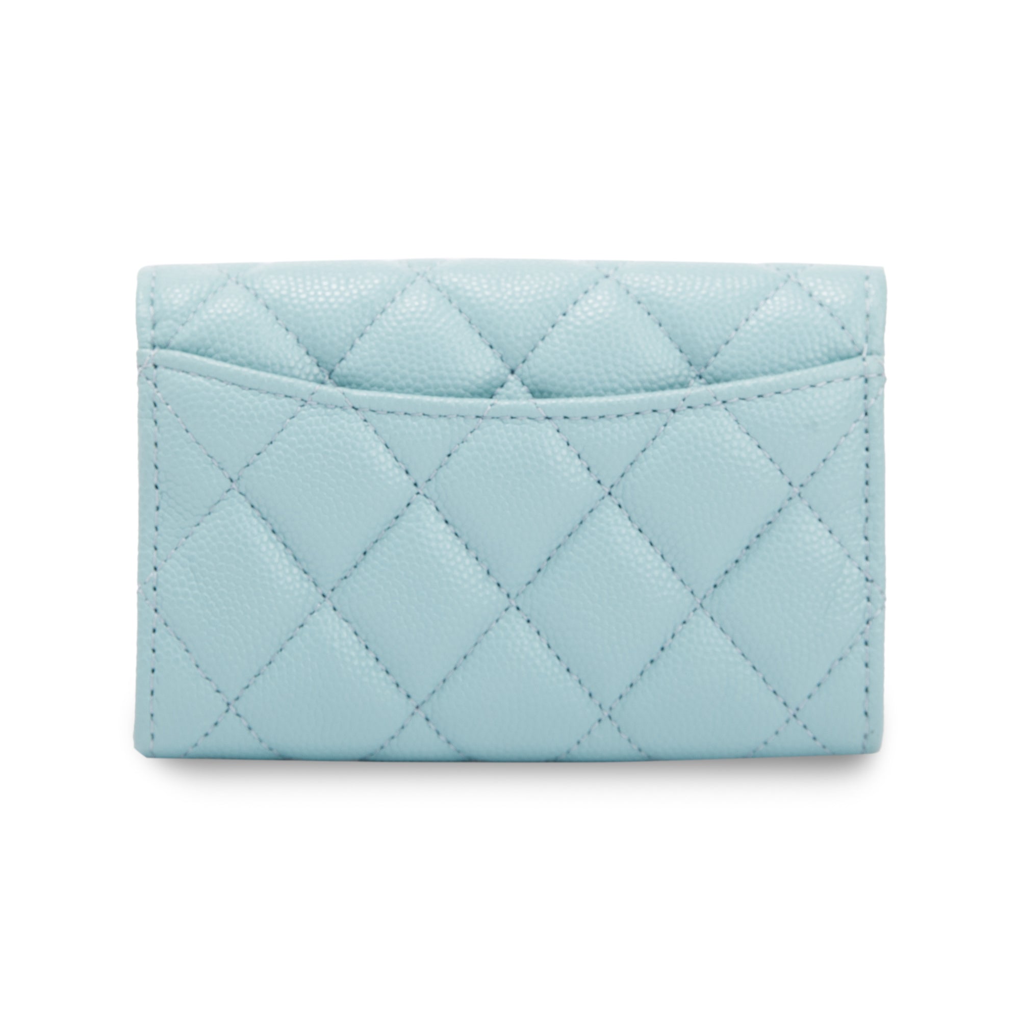 Chanel Blue Caviar Classic Flap Card Holder w/ Box