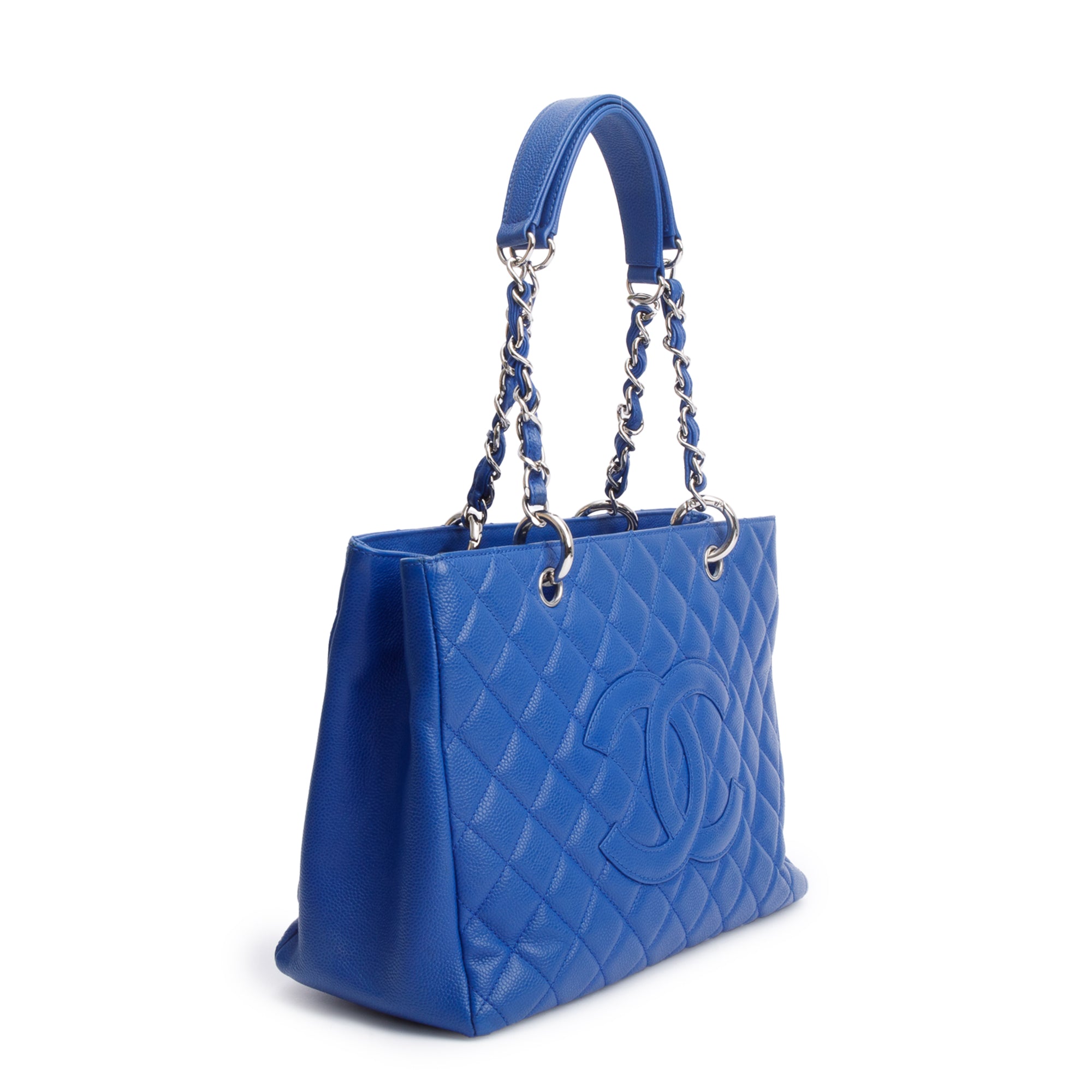 Chanel Blue Caviar Leather Grand Shopping Tote (GST)