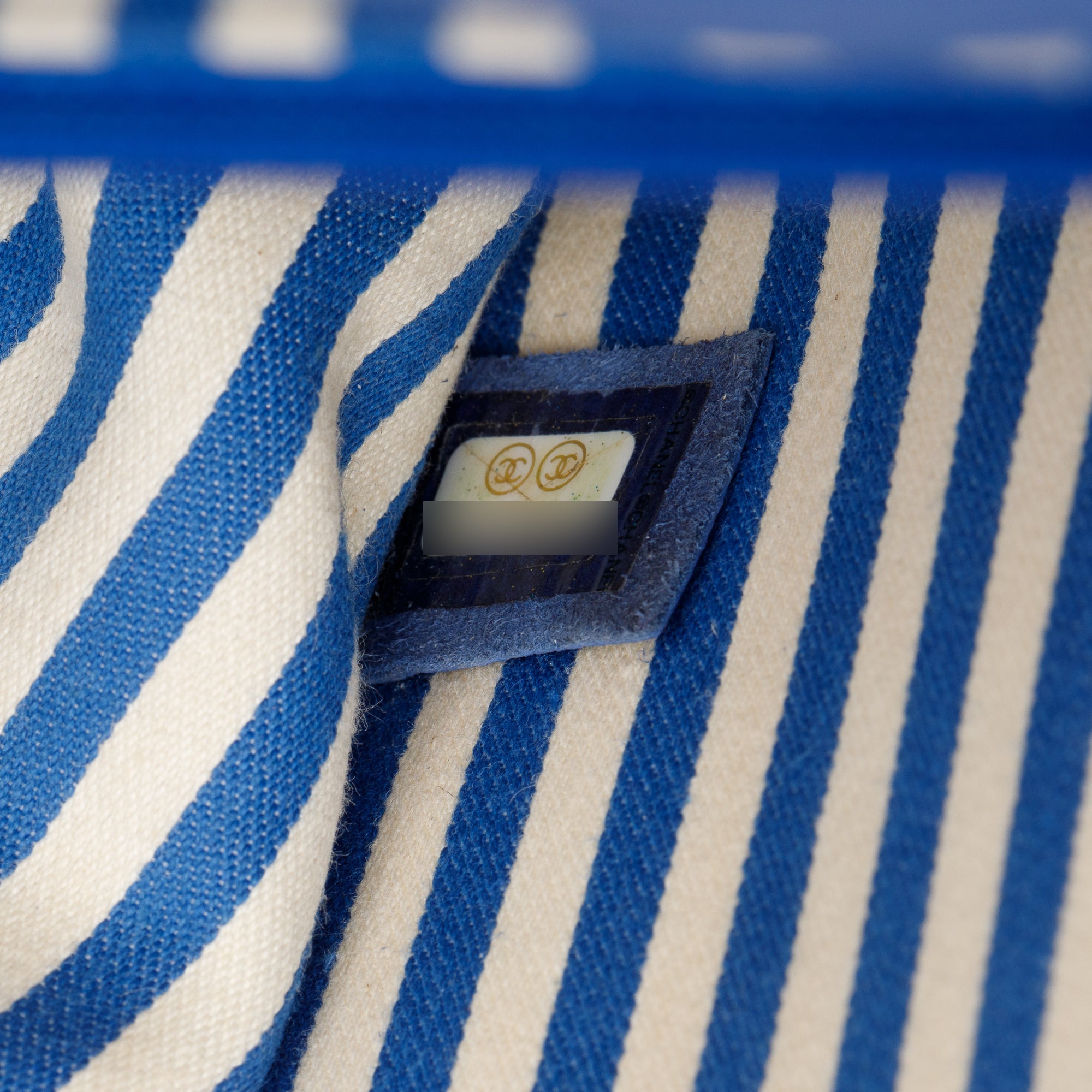 Chanel Blue Chevron Calfskin Leather Coco Envelope Flap Bag w/ Authenticity Card