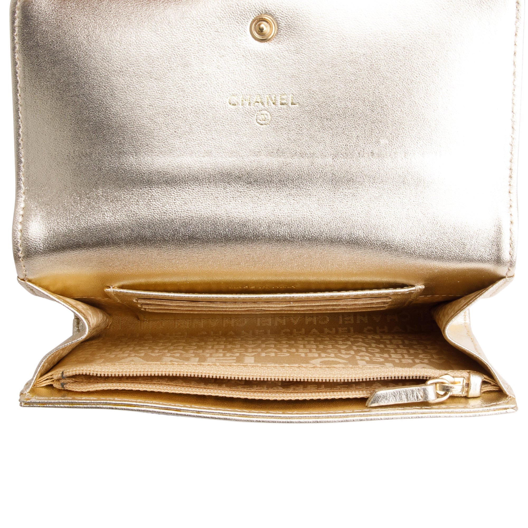 Chanel Blue Denim CC Gusset Flap Wallet w/ Authenticity Card