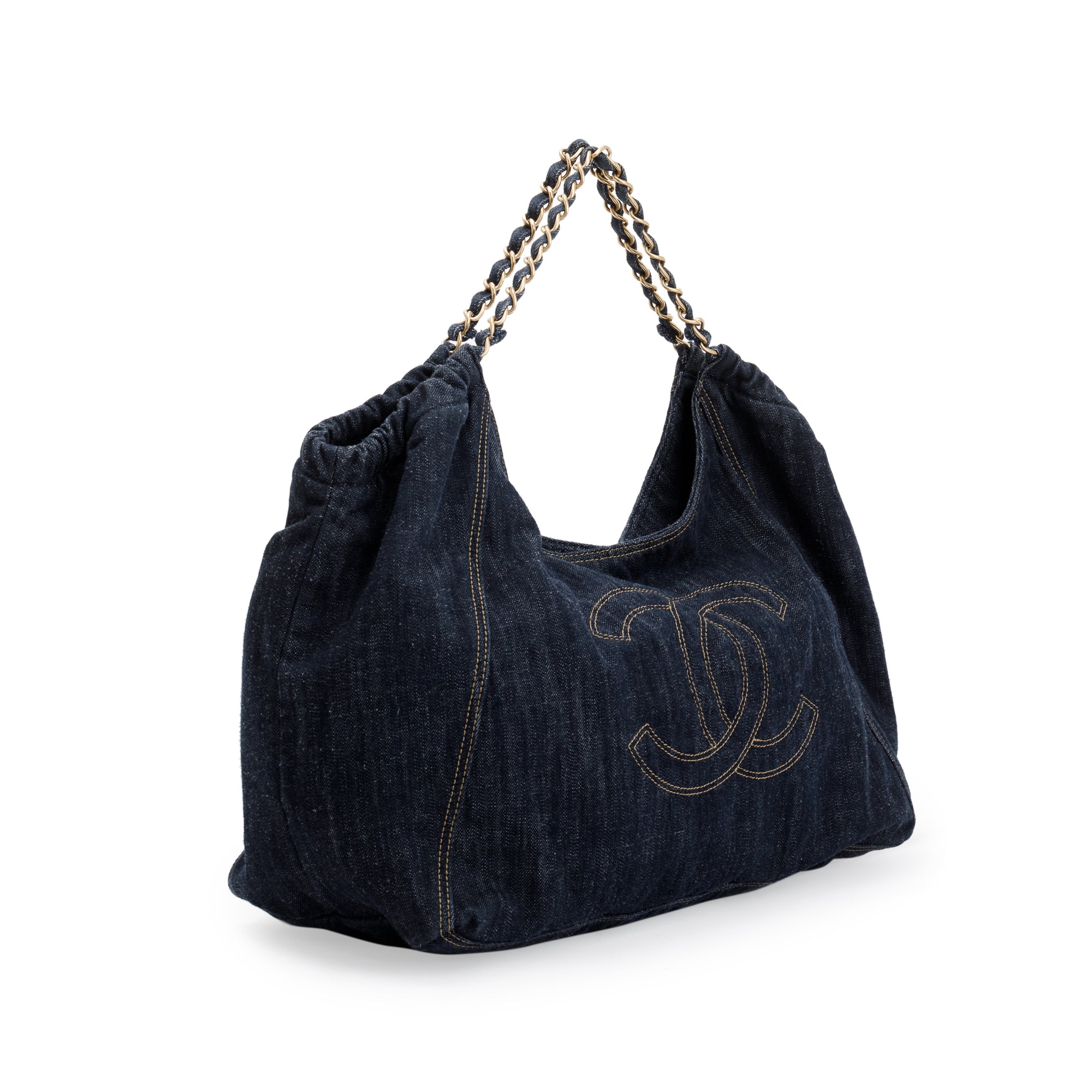 Chanel Blue Denim XL Coco Cabas Bag w/ Authenticity Card