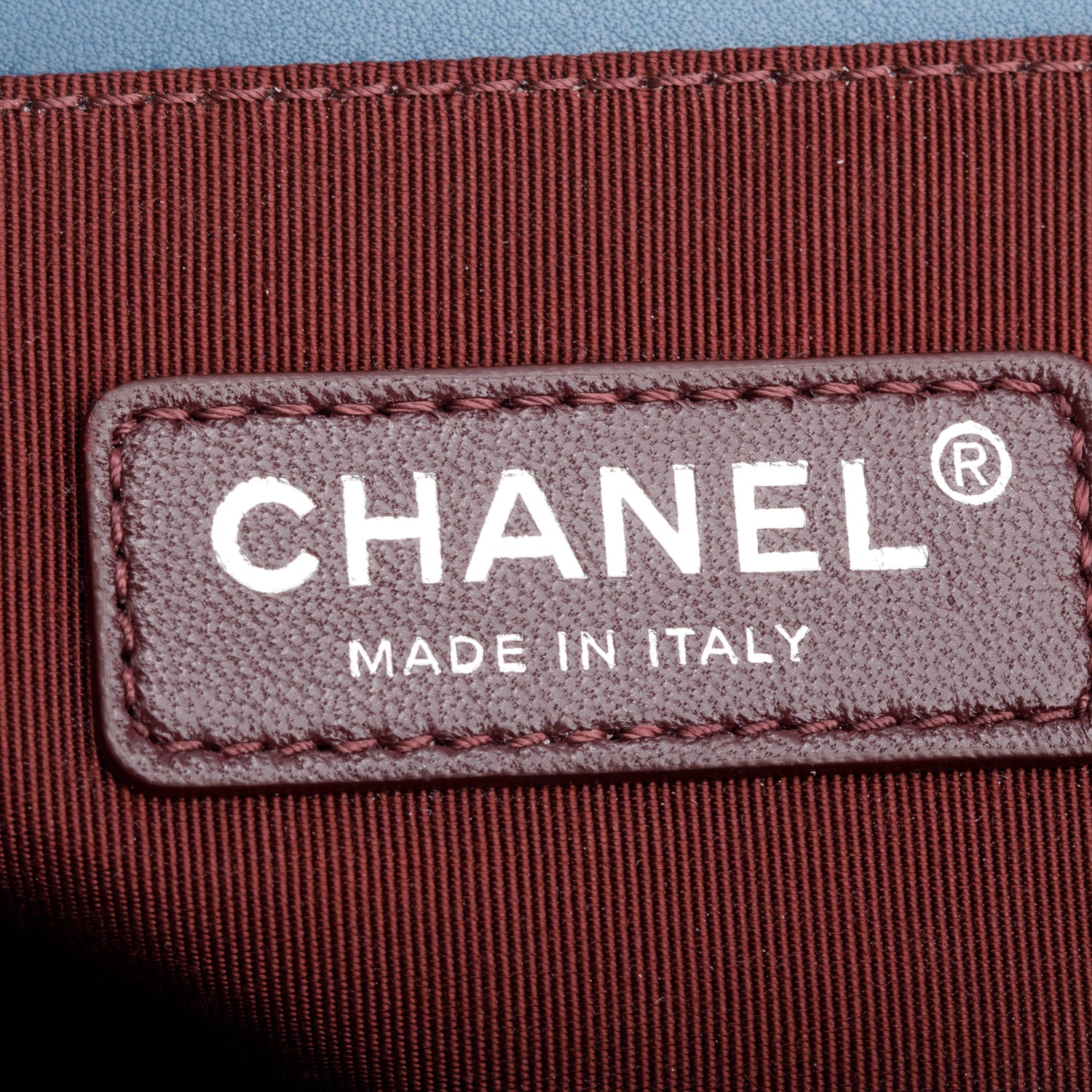 Chanel Blue Horizontal Quilted Lambskin Leather Medium Boy Bag w/ Box & Authenticity Card